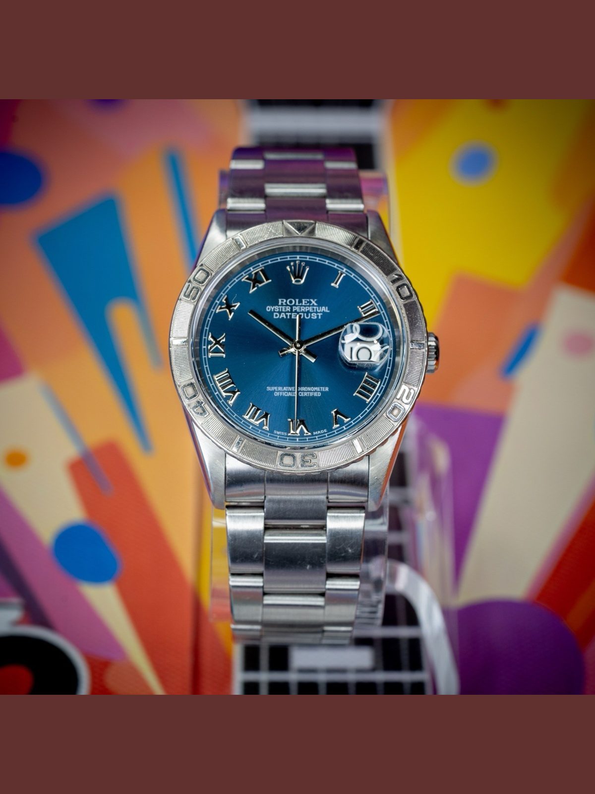 Rolex Datejust Turn-O-Graph 16264 Blue Roman Dial
