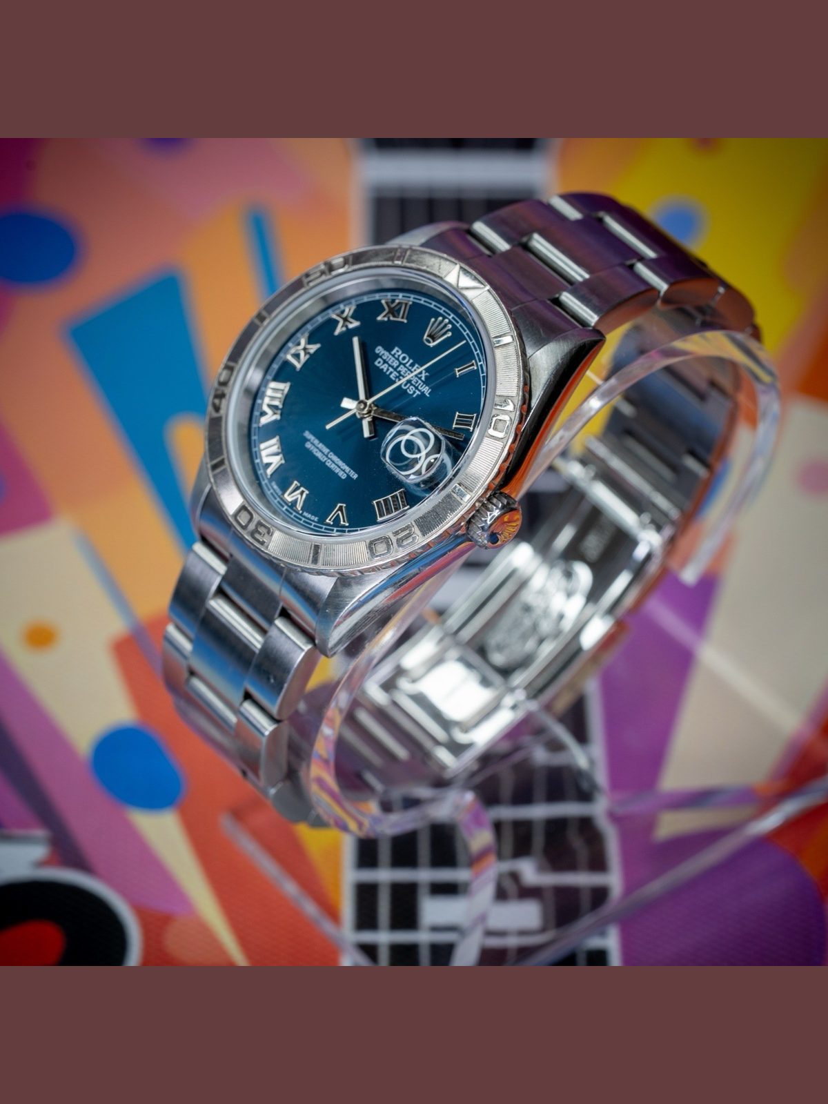 Rolex Datejust Turn-O-Graph 16264 Blue Roman Dial