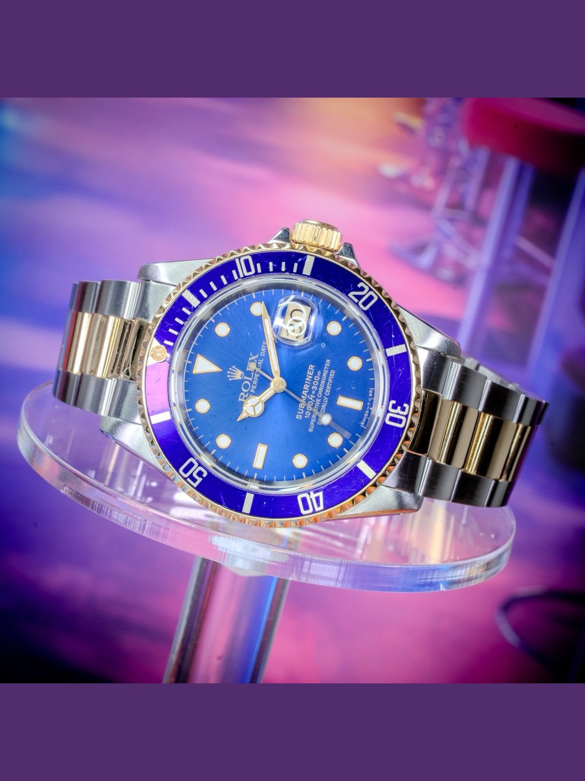 Rolex Submariner 16613 Silver and Gold with Blue Bezel Blusey 1994 Full Set
