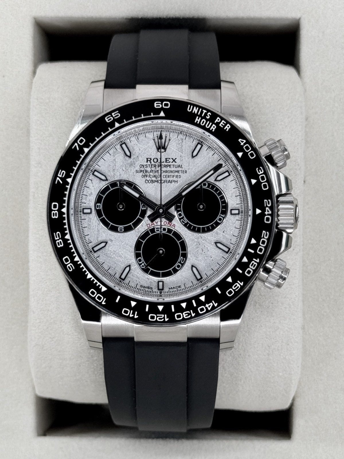 Rolex NEW 2026 Rolex Daytona 40mm 126519LN White Gold Oysterflex Meteorite Dial