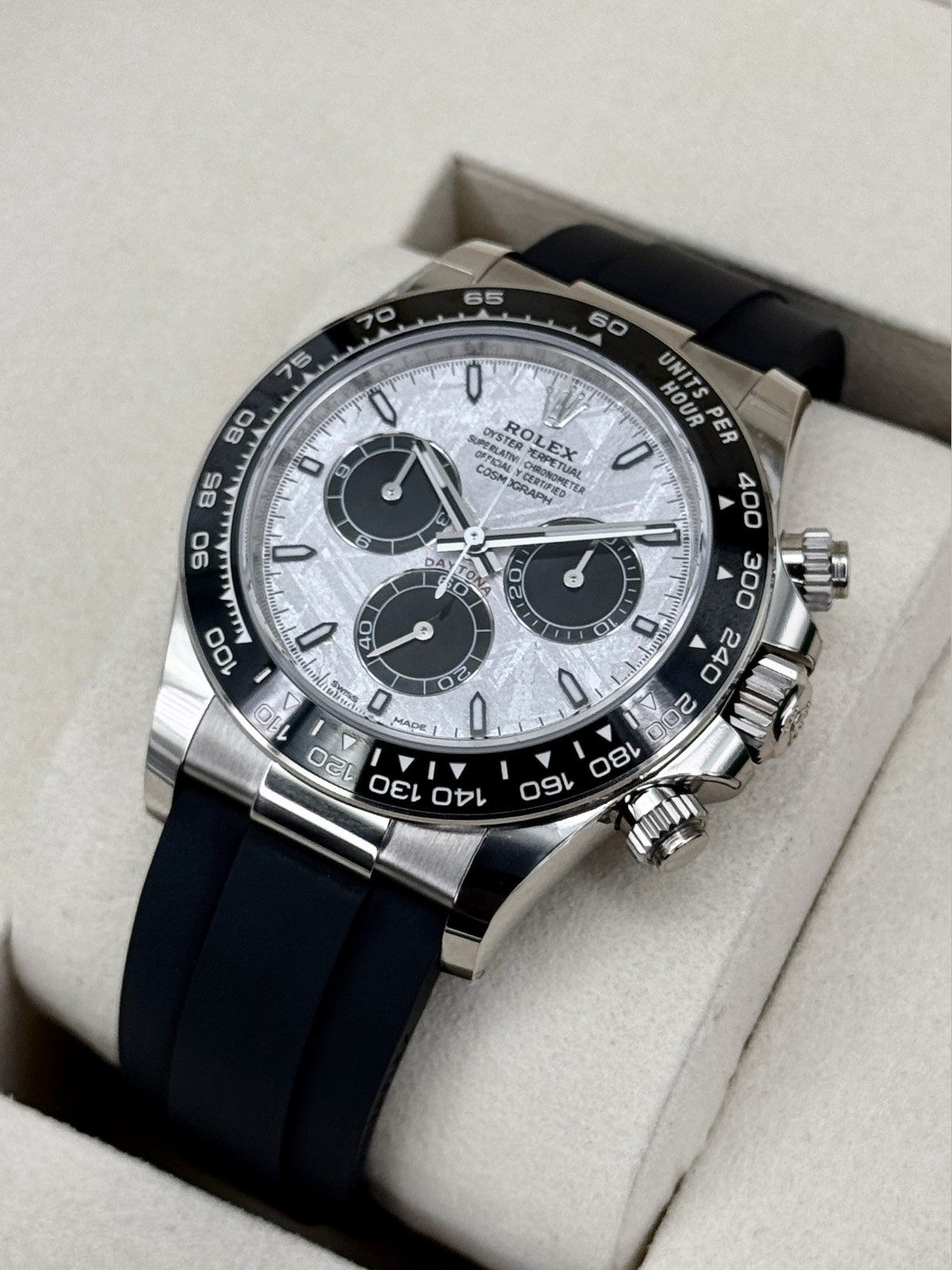 Rolex NEW 2026 Rolex Daytona 40mm 126519LN White Gold Oysterflex Meteorite Dial