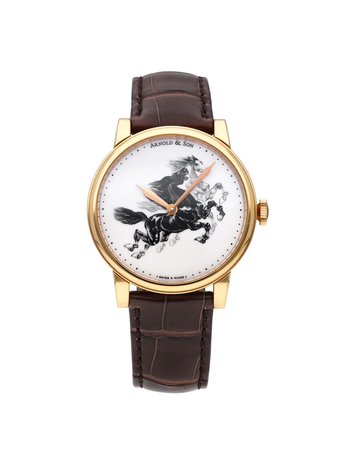 Arnold & Son HM Horses Set 18k Rose Gold Manual-Wind Men Watch 1LCAP.W03A.C111A