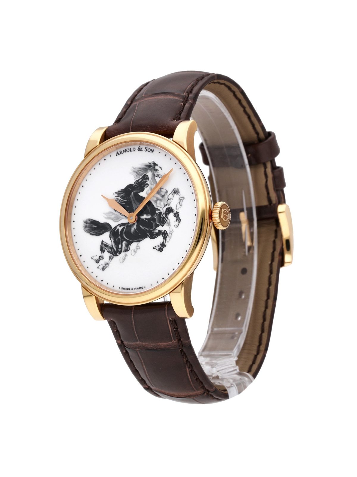 Arnold & Son HM Horses Set 18k Rose Gold Manual-Wind Men Watch 1LCAP.W03A.C111A