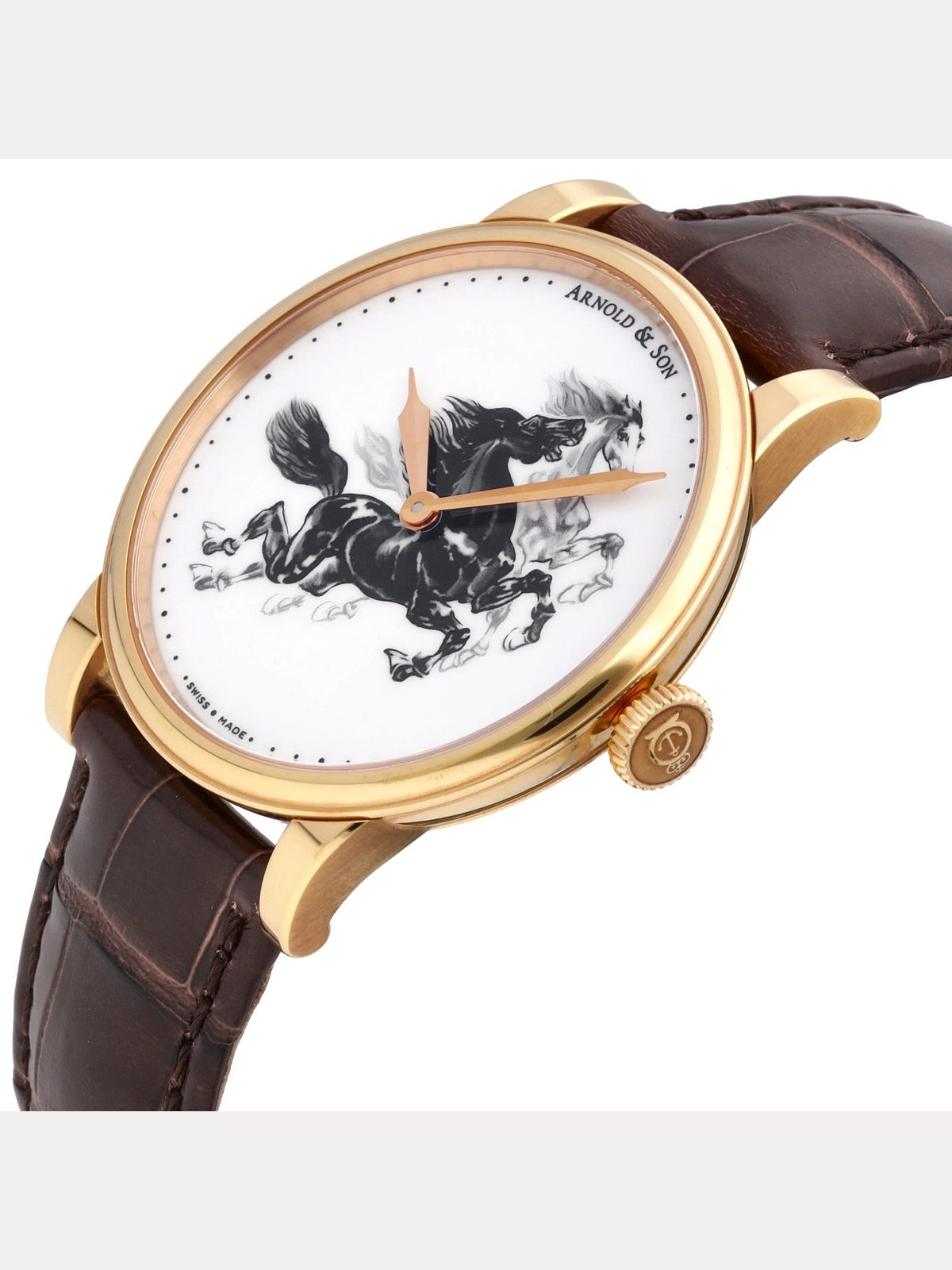 Arnold & Son HM Horses Set 18k Rose Gold Manual-Wind Men Watch 1LCAP.W03A.C111A