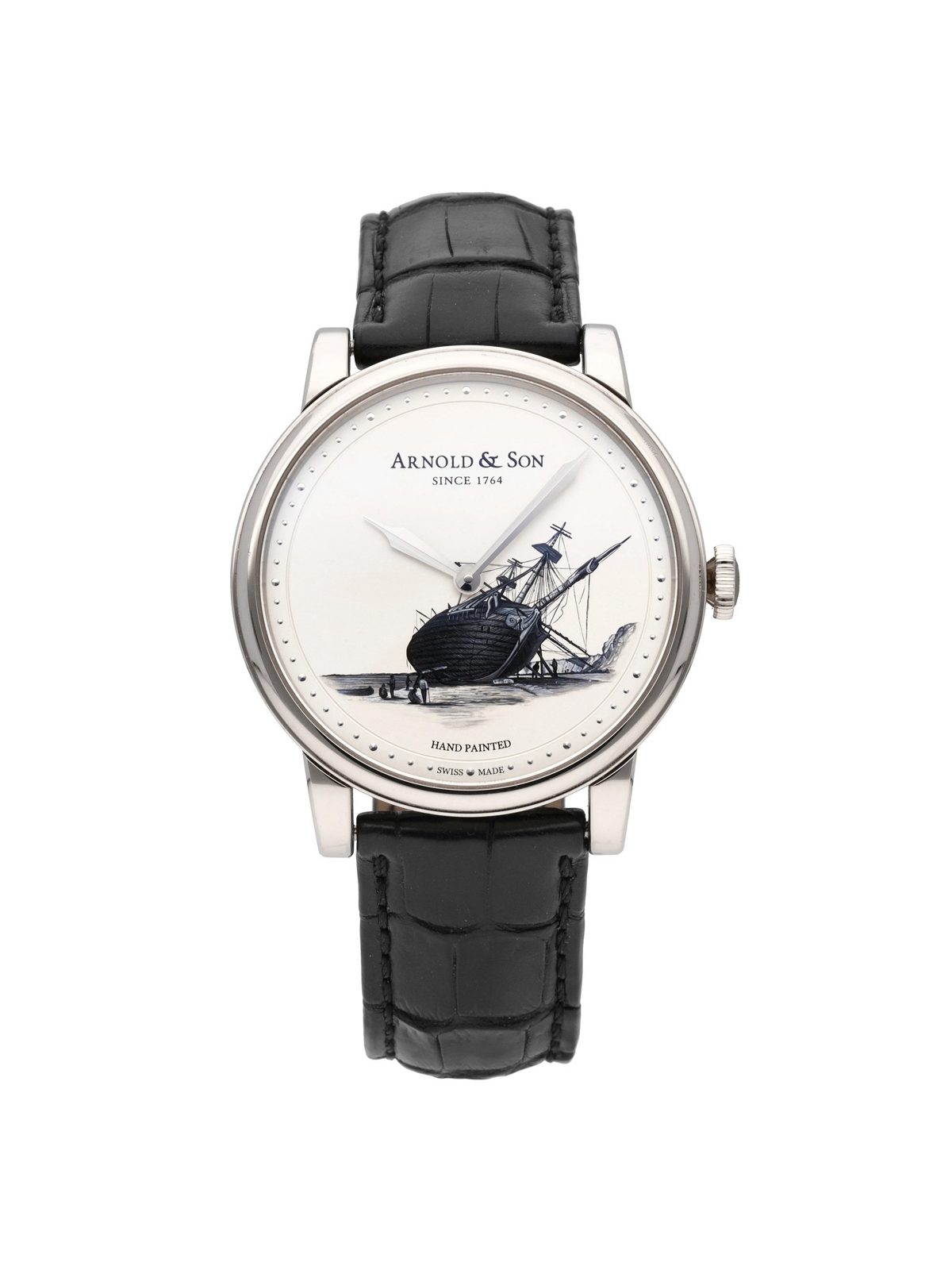 Arnold & Son HM Beagle Set 18k White Gold Manual-Wind Men Watch 1LCAW.S08A.C111W