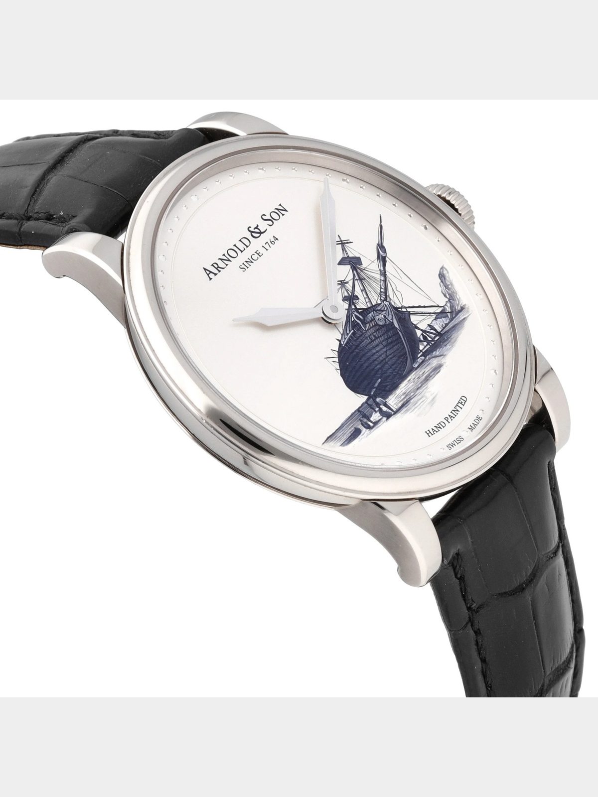Arnold & Son HM Beagle Set 18k White Gold Manual-Wind Men Watch 1LCAW.S08A.C111W