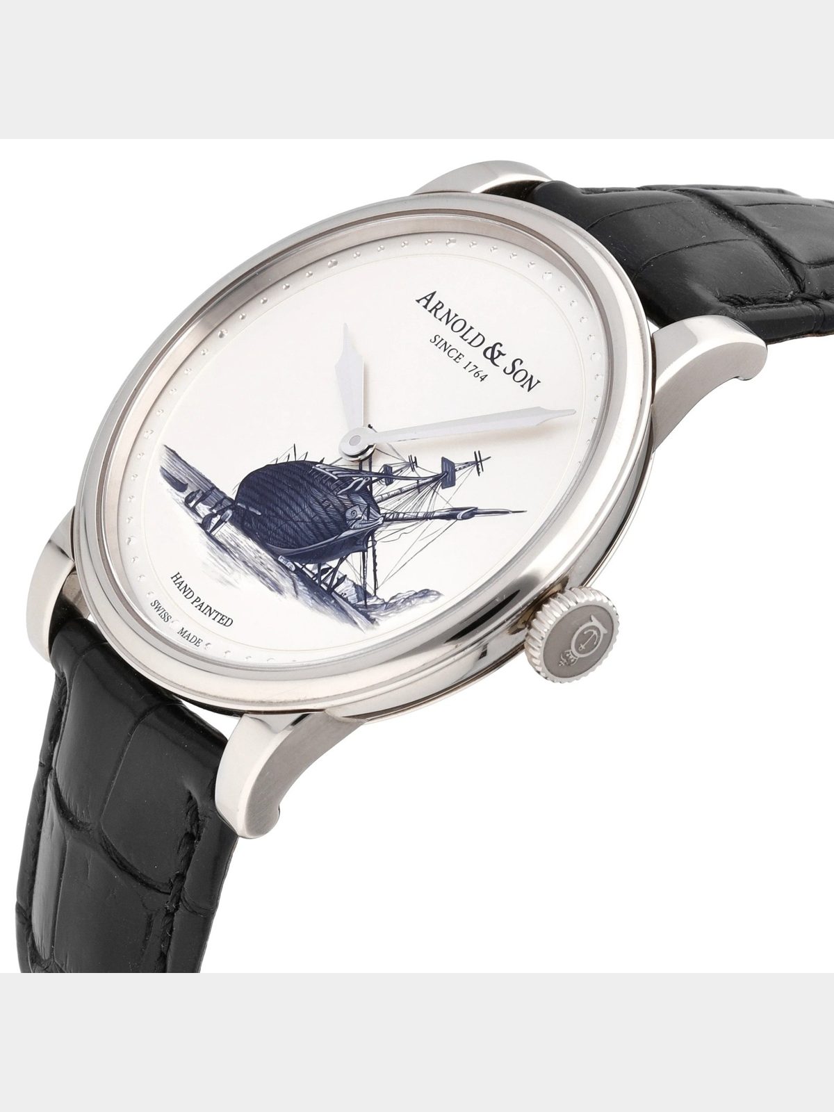 Arnold & Son HM Beagle Set 18k White Gold Manual-Wind Men Watch 1LCAW.S08A.C111W