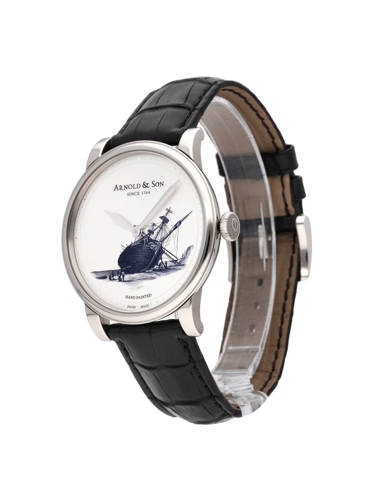 Arnold & Son HM Beagle Set 18k White Gold Manual-Wind Men Watch 1LCAW.S08A.C111W