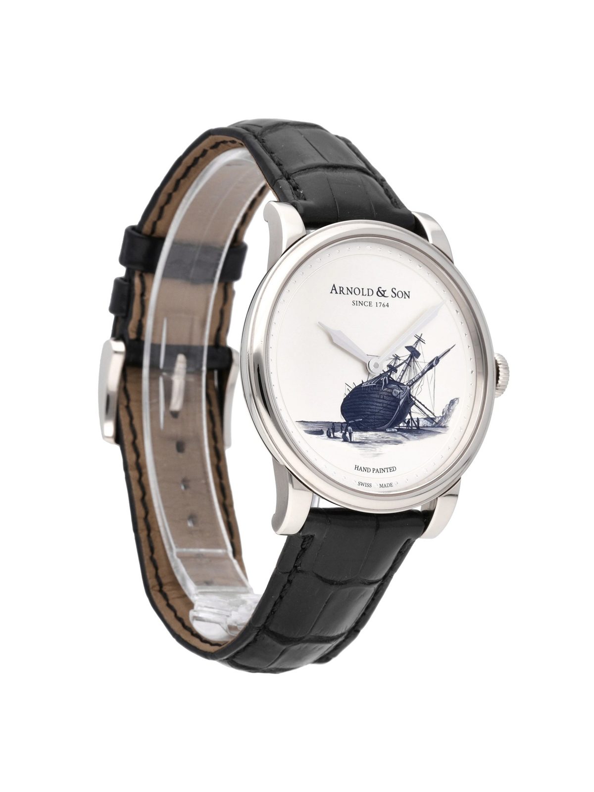 Arnold & Son HM Beagle Set 18k White Gold Manual-Wind Men Watch 1LCAW.S08A.C111W