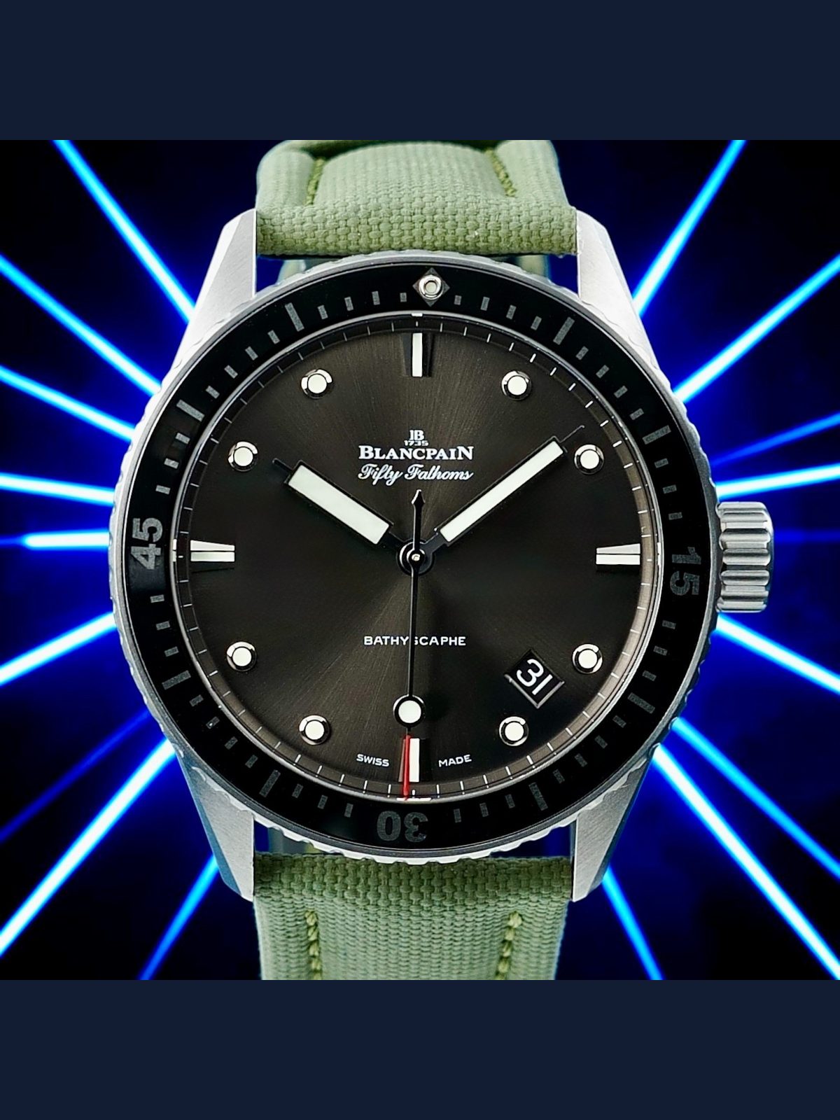 Blancpain Fifty Fathoms Bathyscaphe 5000-1110-K52A 43mm 2025 Full Set 2 Straps