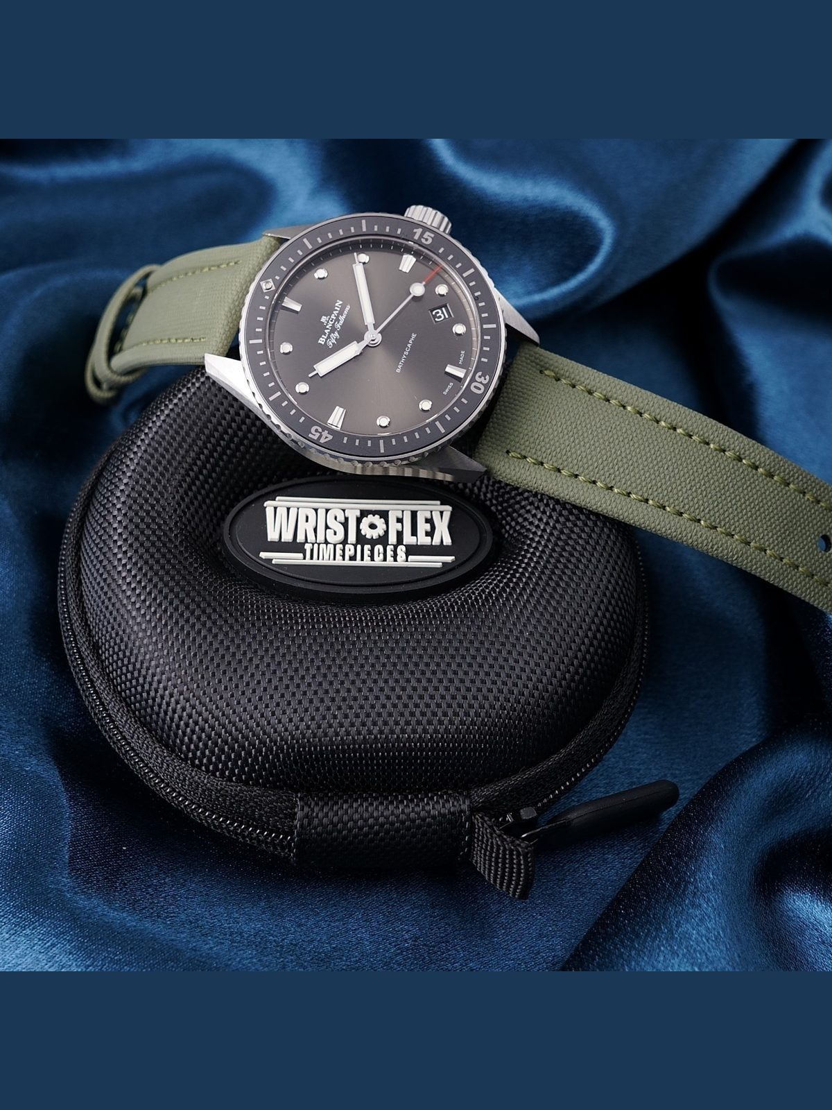 Blancpain Fifty Fathoms Bathyscaphe 5000-1110-K52A 43mm 2025 Full Set 2 Straps