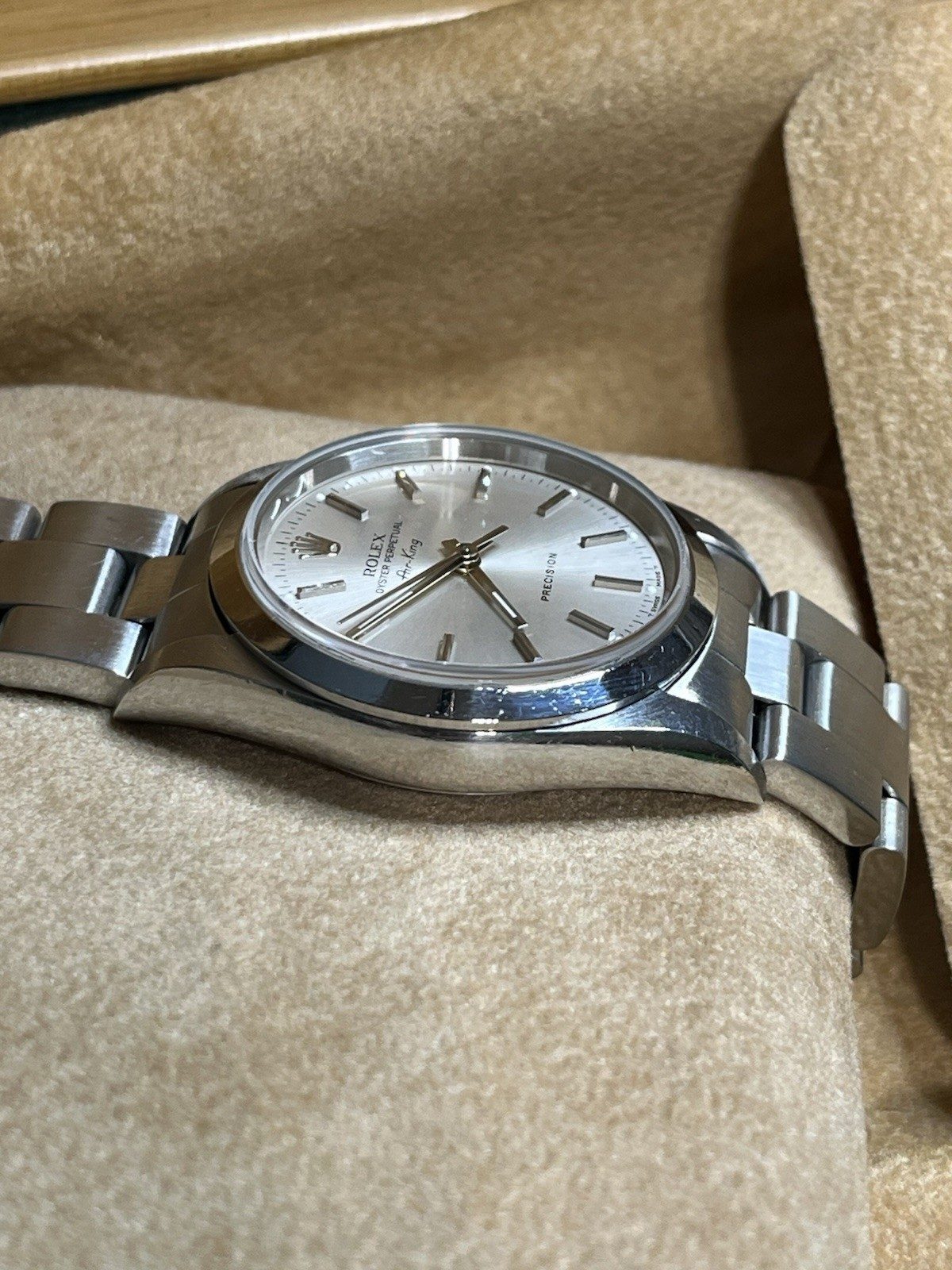 Rolex ♛ Air-King 14000* Silver Dial Full Links, Box & Manuals W/One Owner ~Minty