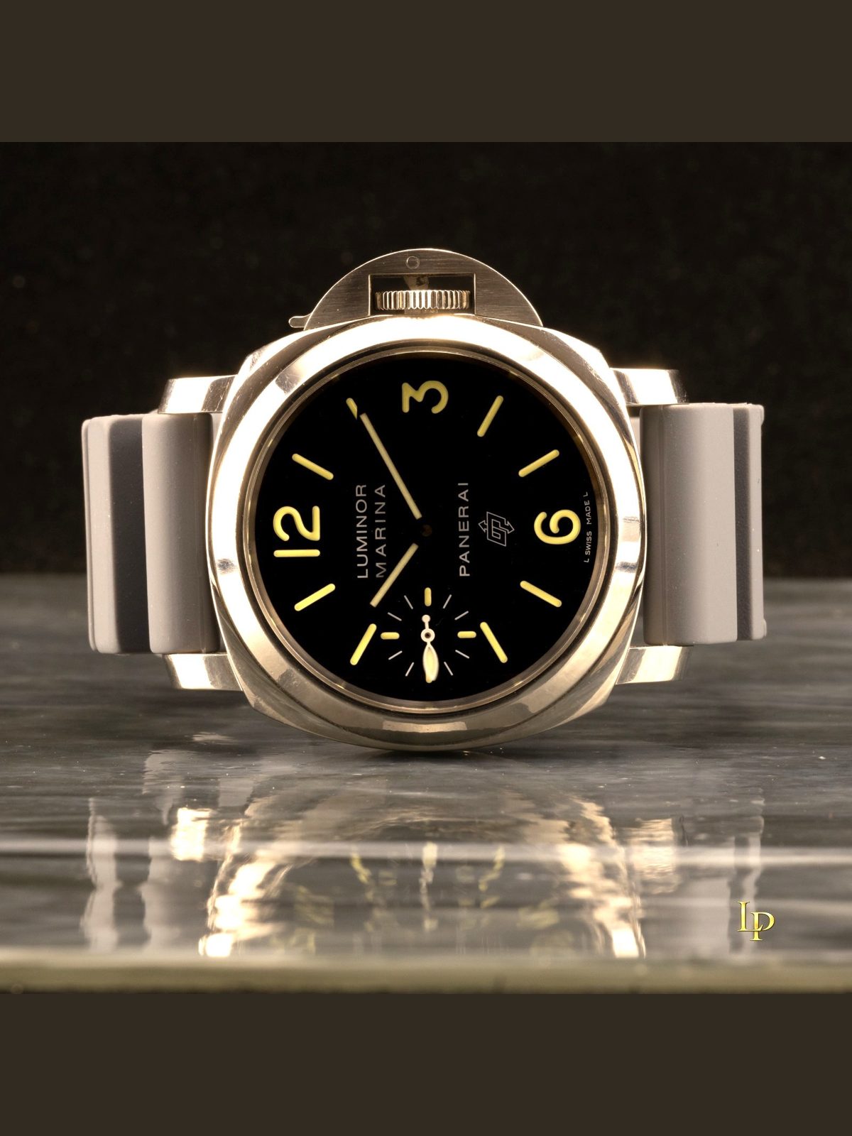 Panerai Luminor Marina Logo PAM01005 44mm Black Dial Full Set Hand Wind