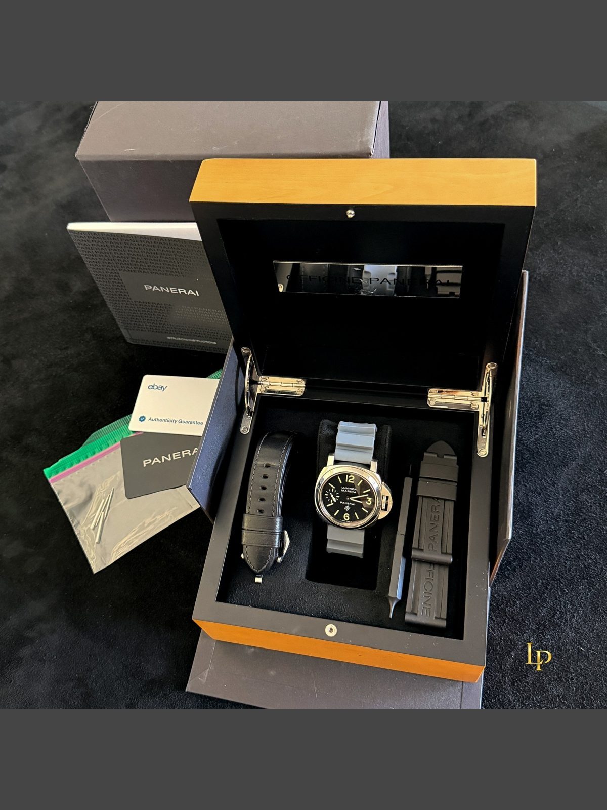 Panerai Luminor Marina Logo PAM01005 44mm Black Dial Full Set Hand Wind