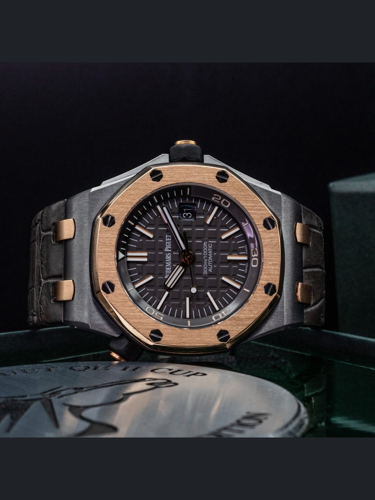 Audemars Piguet Royal Oak Offshore Diver QEII Cup 15709TR Tantalum Box Papers