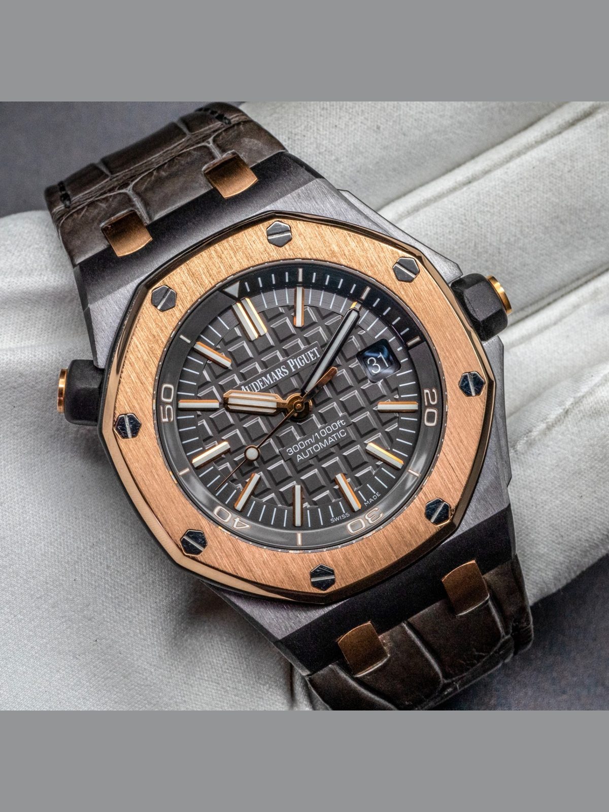 Audemars Piguet Royal Oak Offshore Diver QEII Cup 15709TR Tantalum Box Papers