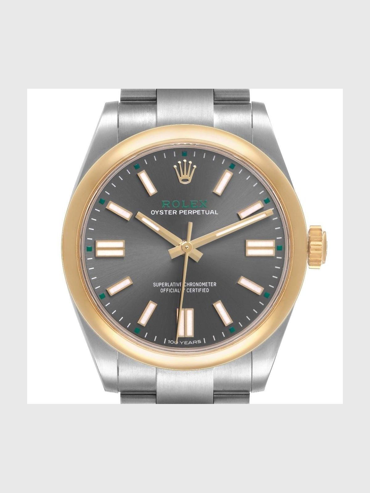 Rolex Oyster Perpetual 41 Oyster 100 Steel Yellow Gold Mens Watch 134303 Unworn