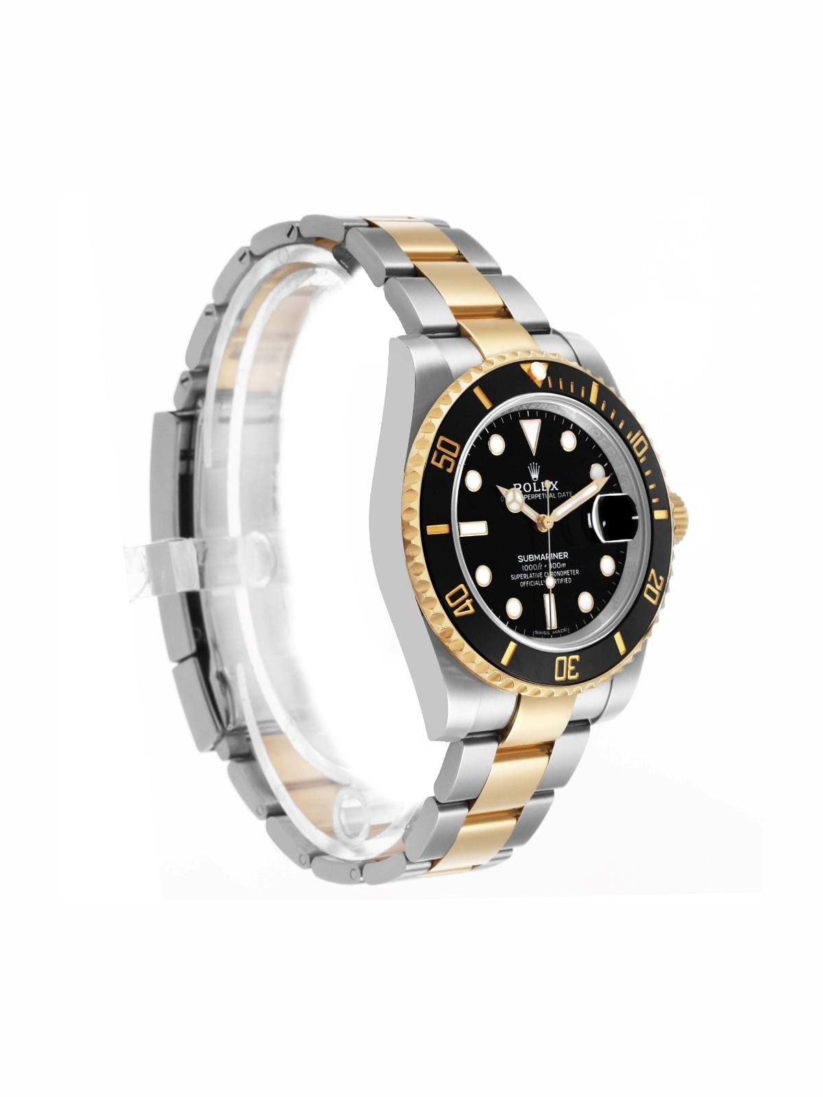 Rolex Submariner Black Dial Steel Yellow Gold Mens Watch 116613 Box Card