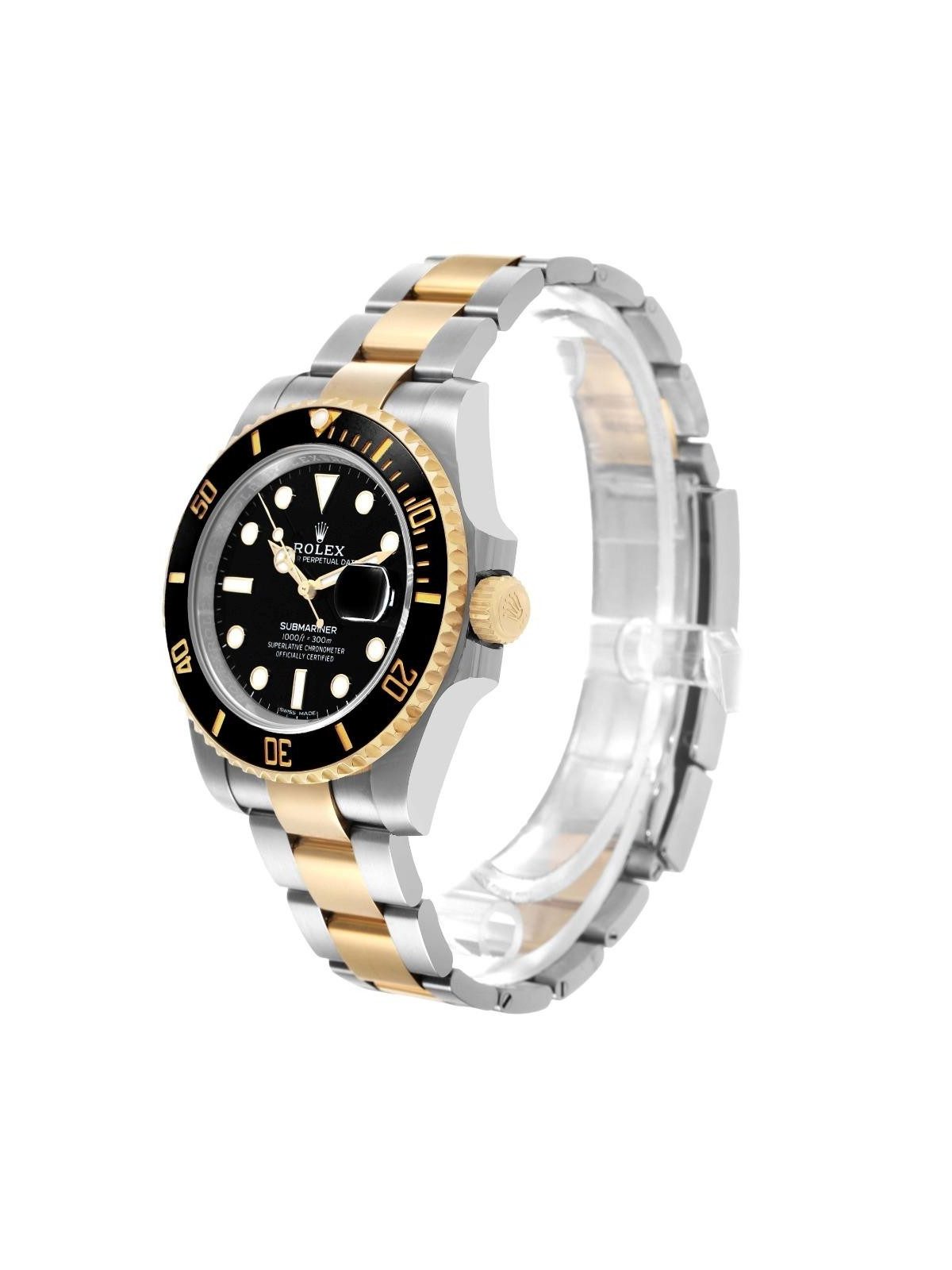 Rolex Submariner Black Dial Steel Yellow Gold Mens Watch 116613 Box Card