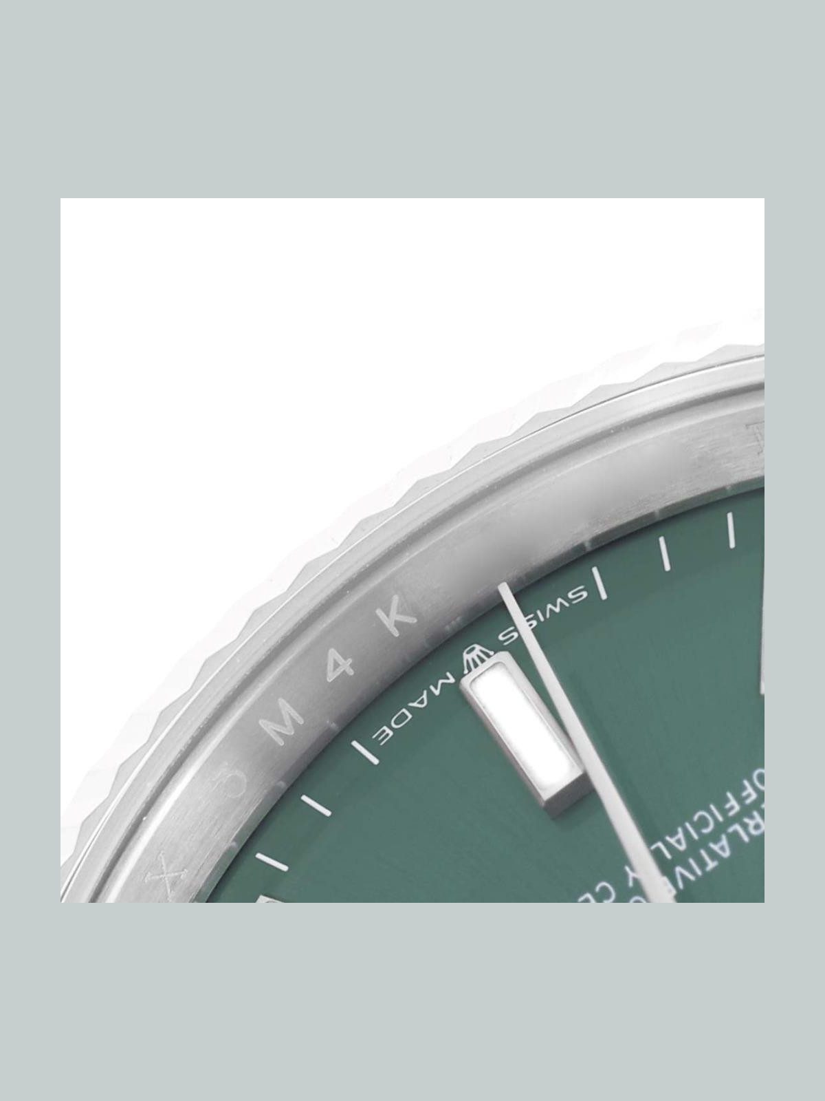 Rolex Datejust Steel White Gold Mint Green Dial Mens Watch 126234 Box Card