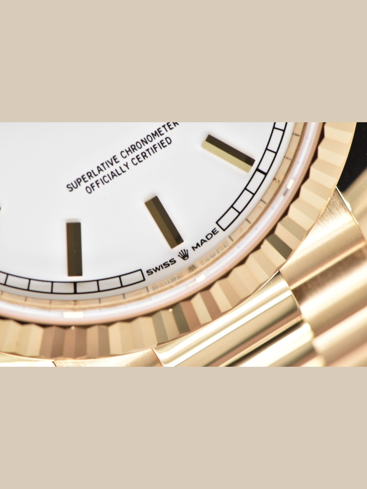 Rolex 2024 Rolex Day-Date 36 President 18K Yellow Gold White Stick Dial 128238 Set