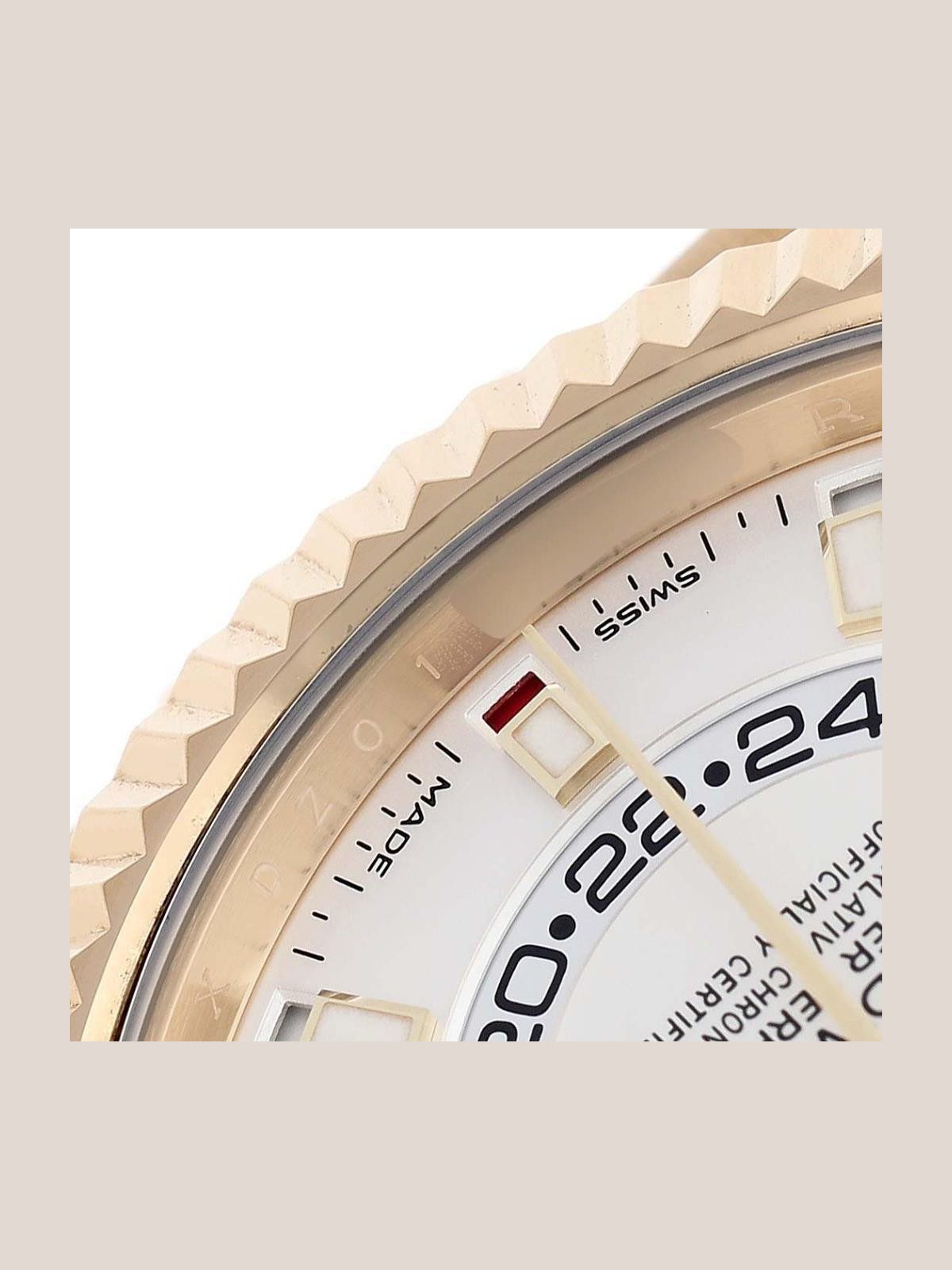 Rolex Sky-Dweller Yellow Gold Oysterflex Mens Watch 326238 Box Card