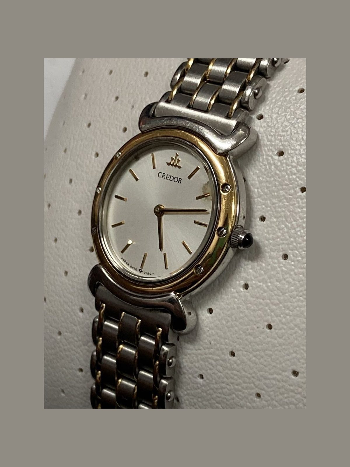 SEIKO 5A70 Credor 18KT White Dial Quartz Excellent JAPAN