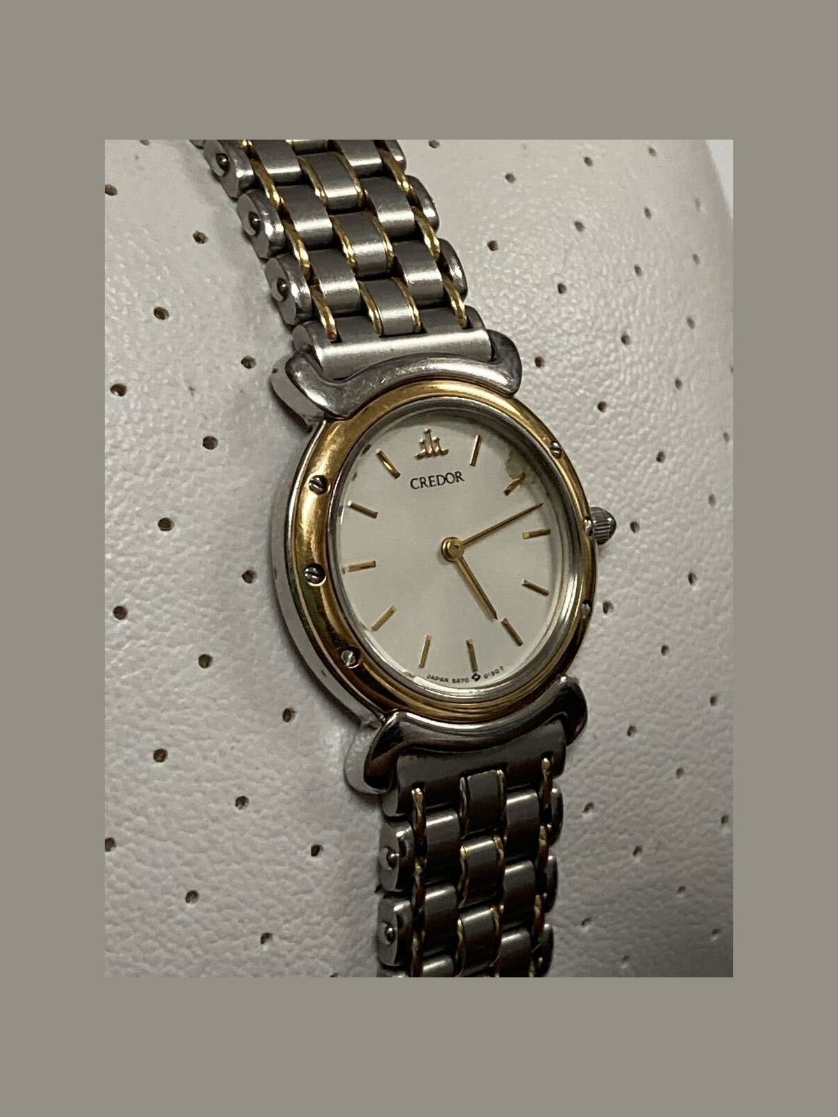 SEIKO 5A70 Credor 18KT White Dial Quartz Excellent JAPAN