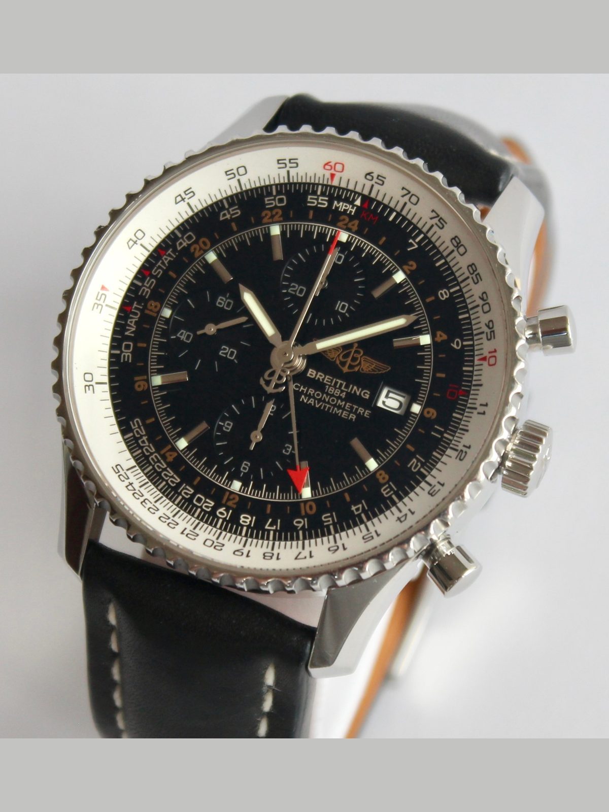 Breitling Men's Watch, A24322 NAVITIMER WORLD, 46mm, NEW BREITLING NATO STRAP!