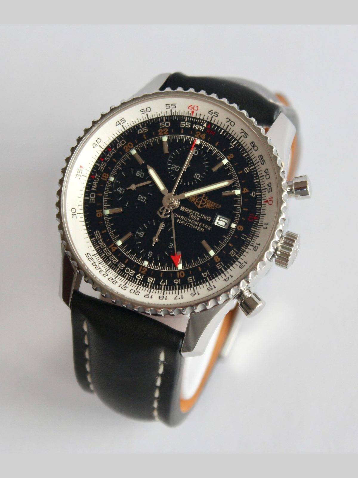 Breitling Men's Watch, A24322 NAVITIMER WORLD, 46mm, NEW BREITLING NATO STRAP!