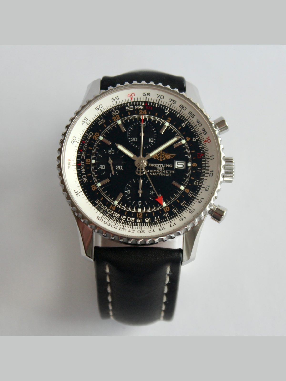 Breitling Men's Watch, A24322 NAVITIMER WORLD, 46mm, NEW BREITLING NATO STRAP!