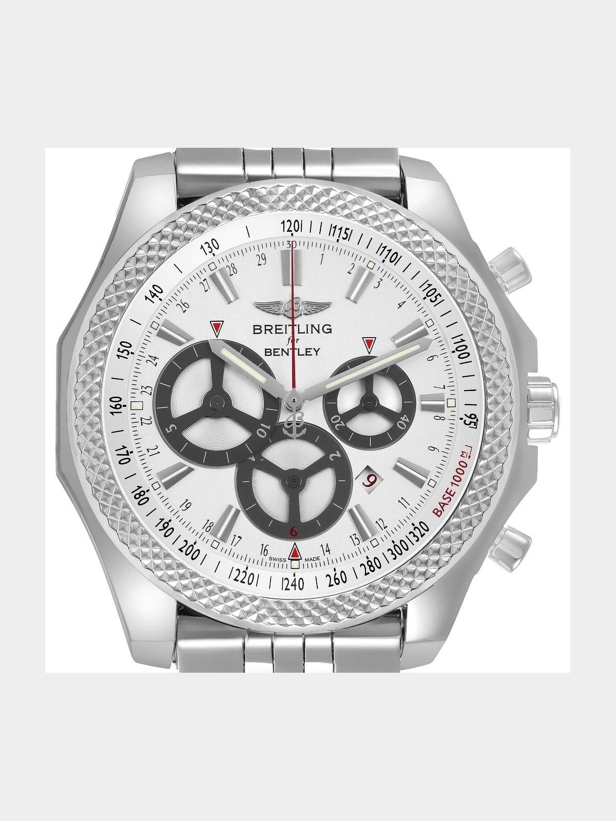 Breitling Bentley Barnato Racing Silver Dial Steel Mens Watch A25366 Box Papers