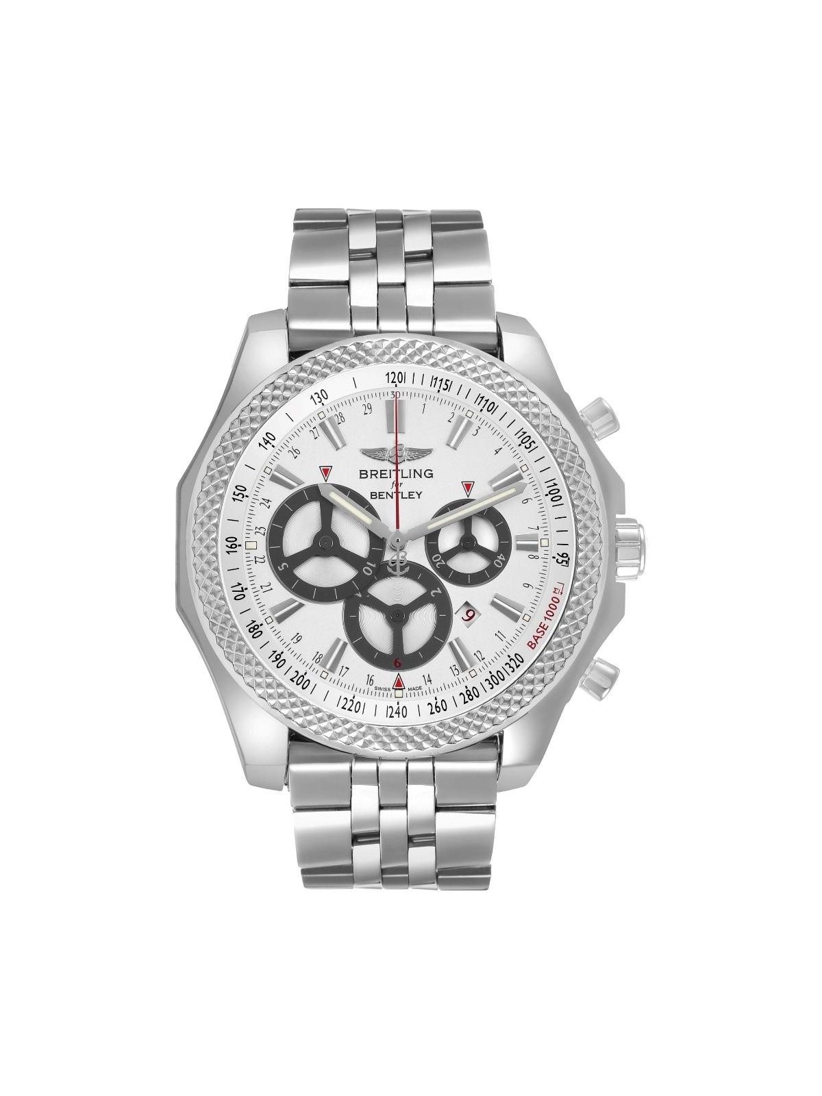 Breitling Bentley Barnato Racing Silver Dial Steel Mens Watch A25366 Box Papers
