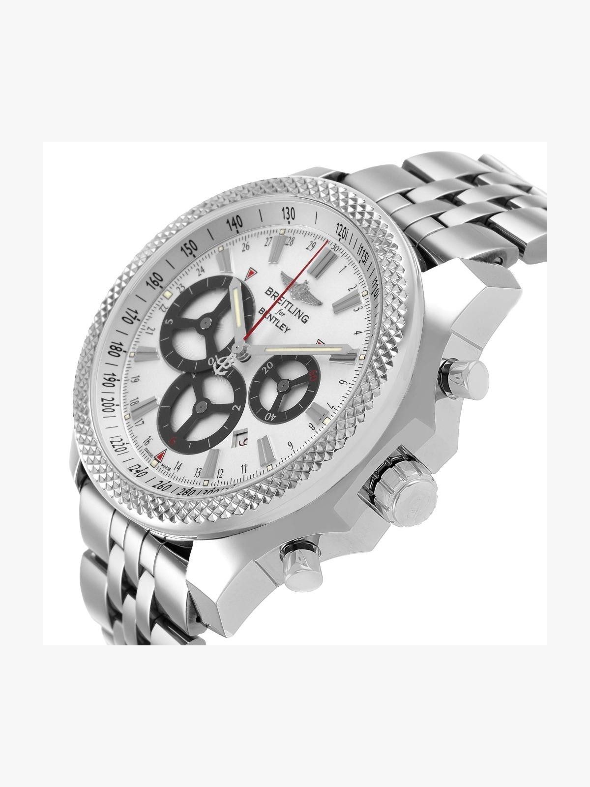 Breitling Bentley Barnato Racing Silver Dial Steel Mens Watch A25366 Box Papers