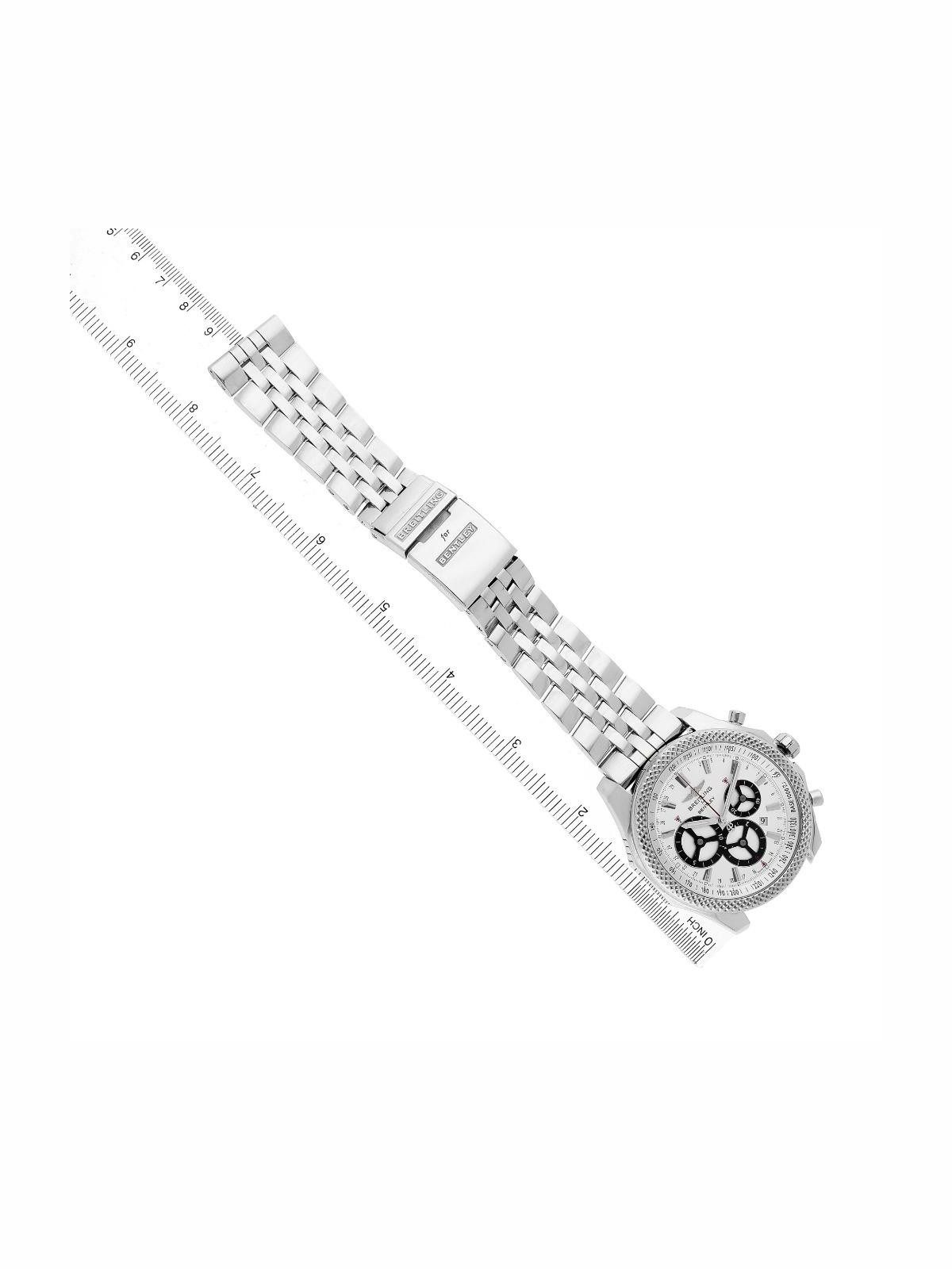 Breitling Bentley Barnato Racing Silver Dial Steel Mens Watch A25366 Box Papers