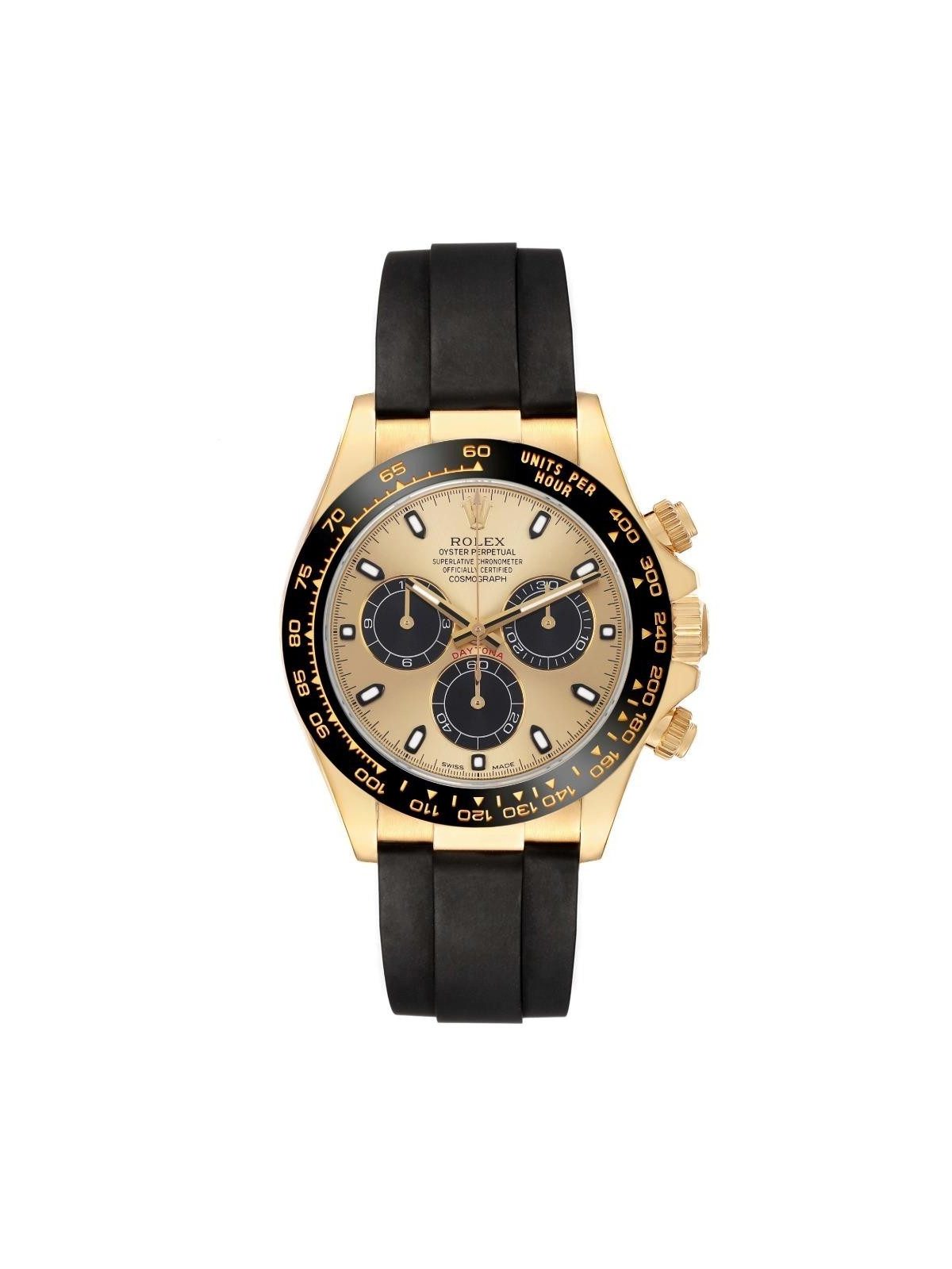 Rolex Daytona Pikachu Yellow Gold Champagne Dial Mens Watch 116518 Box Card