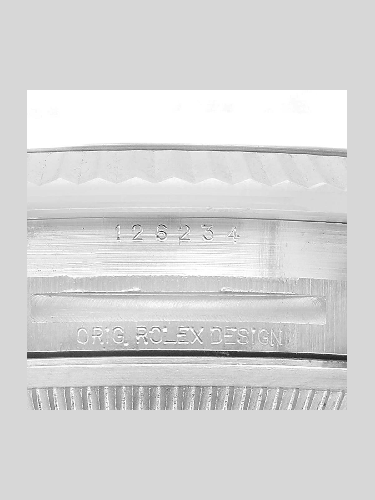 Rolex Datejust Steel White Gold Silver Dial Mens Watch 126234 Box Card