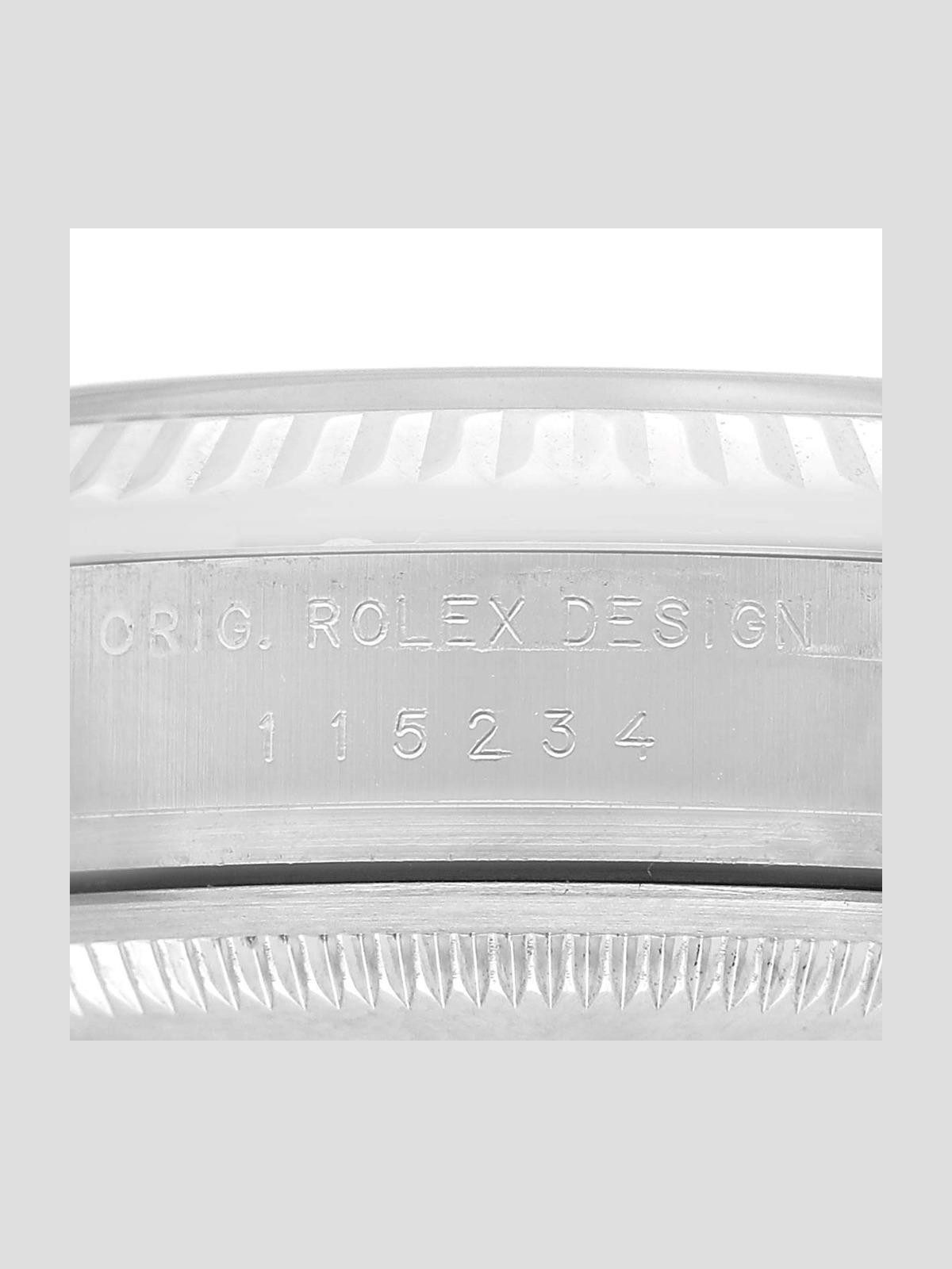 Rolex Date 36 Steel White Gold Diamond Dial Mens Watch 115234