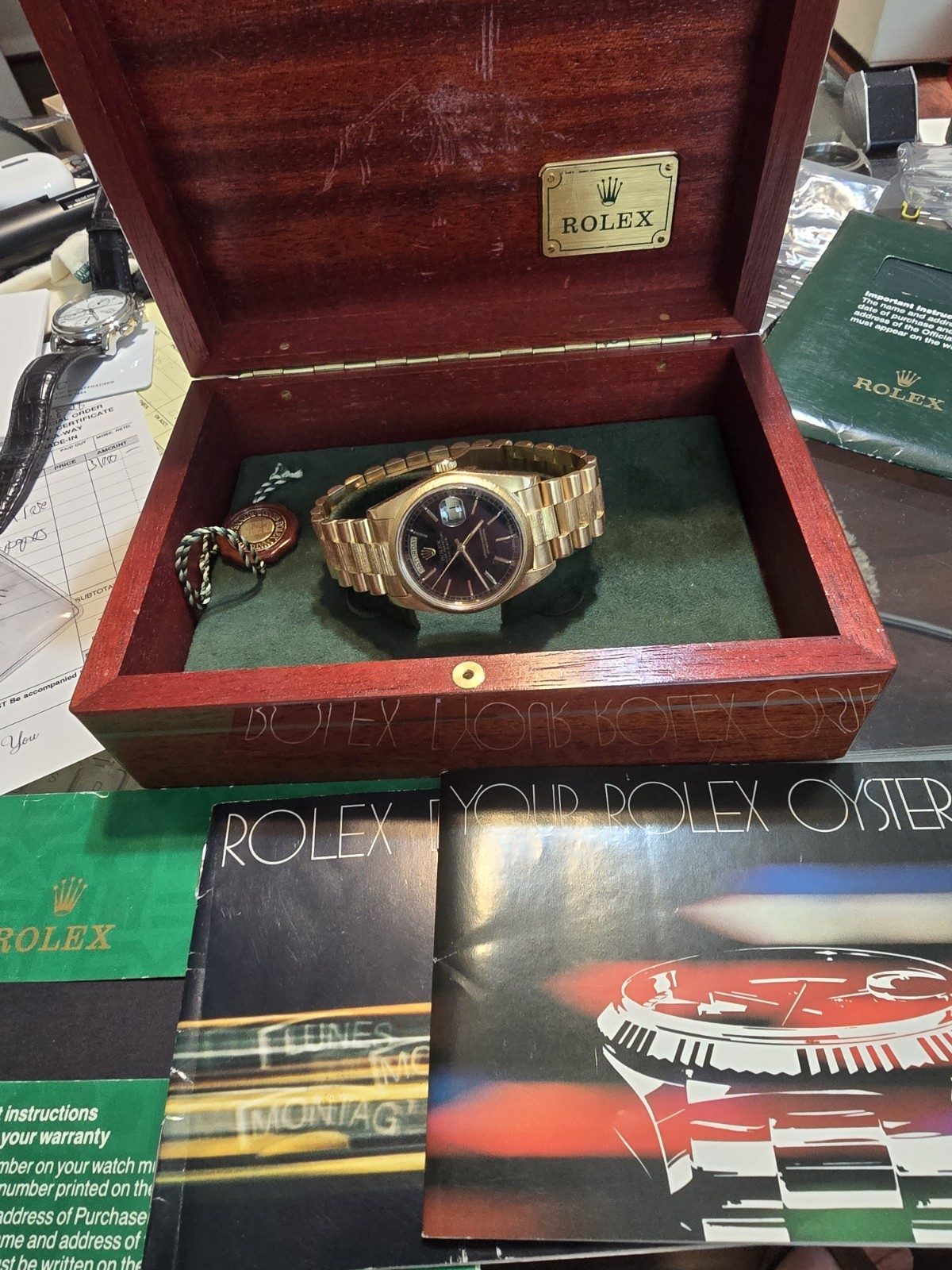 Rolex President Day-Date 18078 18K Factory Barked 36MM Luxury Watch. Beautiful.