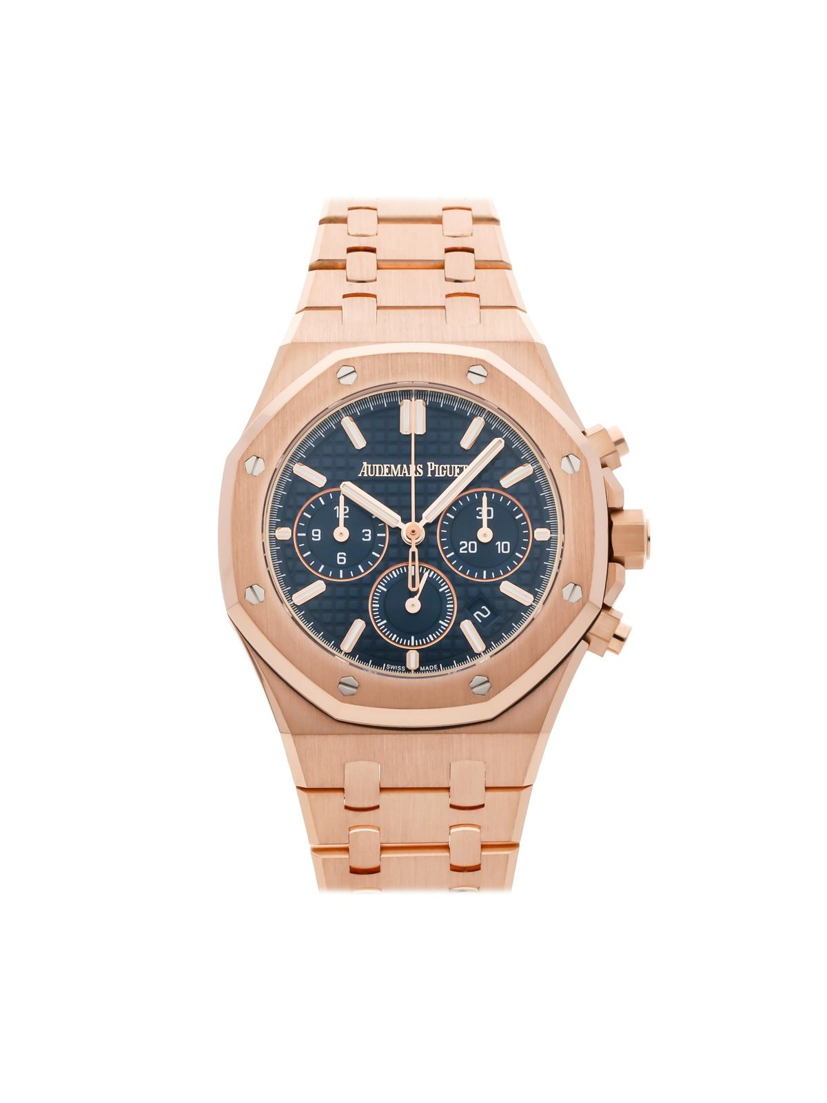 Audemars Piguet Royal Oak Chrono Rose Gold Auto 38mm Blue 26715OR.OO.1356OR.01