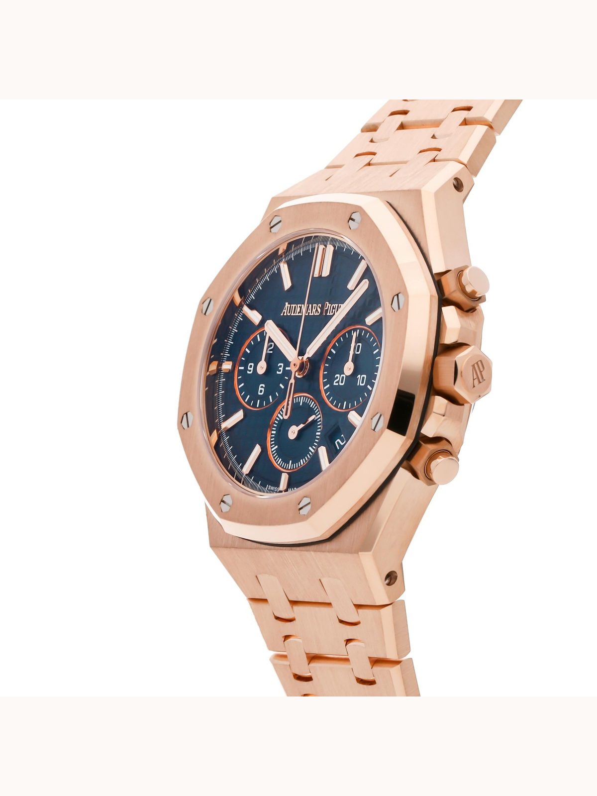 Audemars Piguet Royal Oak Chrono Rose Gold Auto 38mm Blue 26715OR.OO.1356OR.01