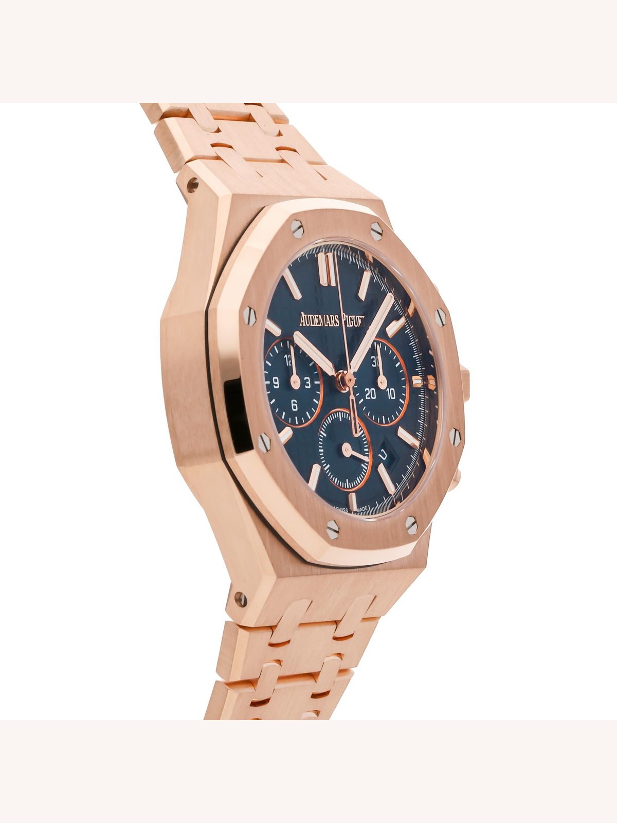 Audemars Piguet Royal Oak Chrono Rose Gold Auto 38mm Blue 26715OR.OO.1356OR.01