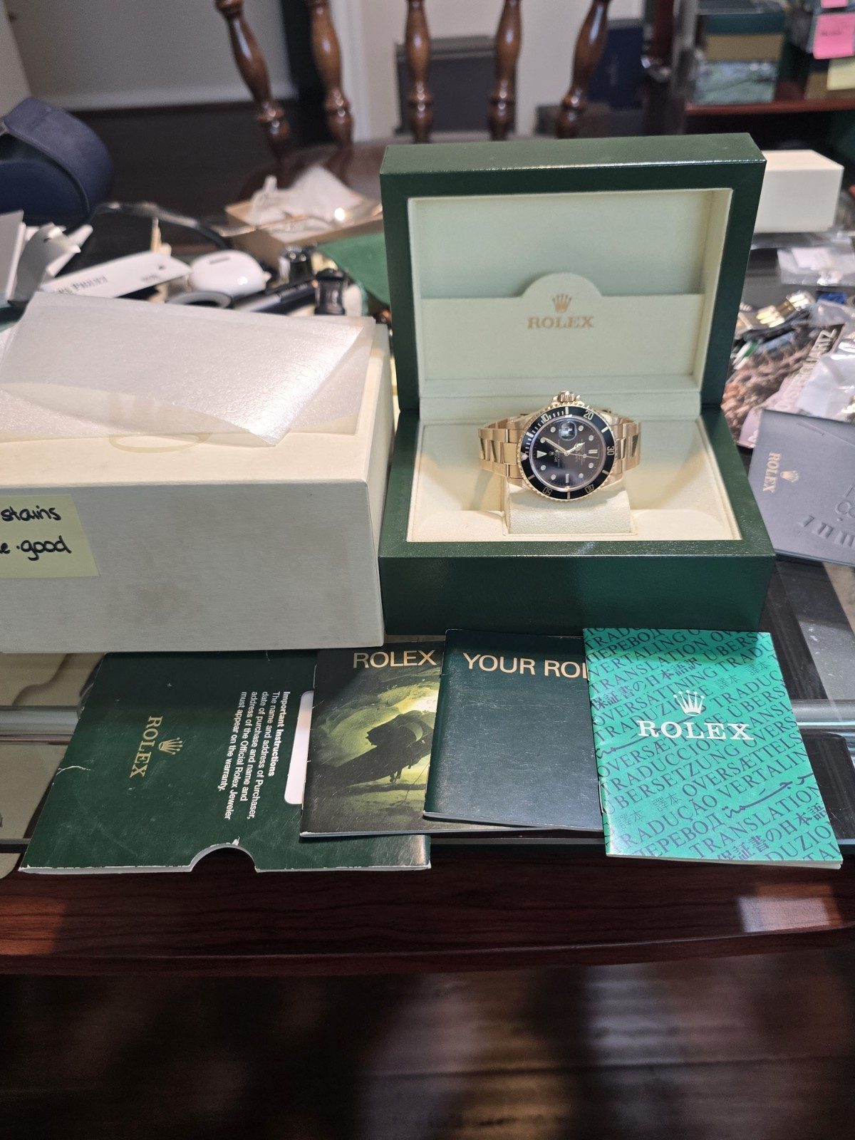 Rolex Submariner 16618 18K 40MM Black Dial Dive Watch "K" 2000 Date. Excellent