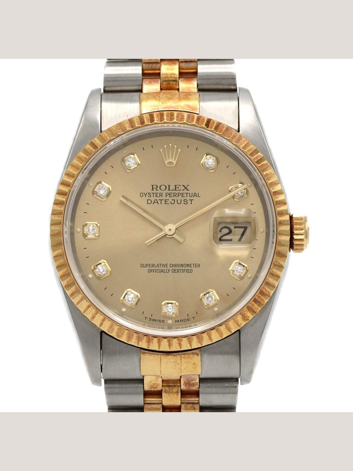ROLEX Authentic [Unserviced - Value Price] Rolex Datejust 16233G SSxYG Mechanical Watch