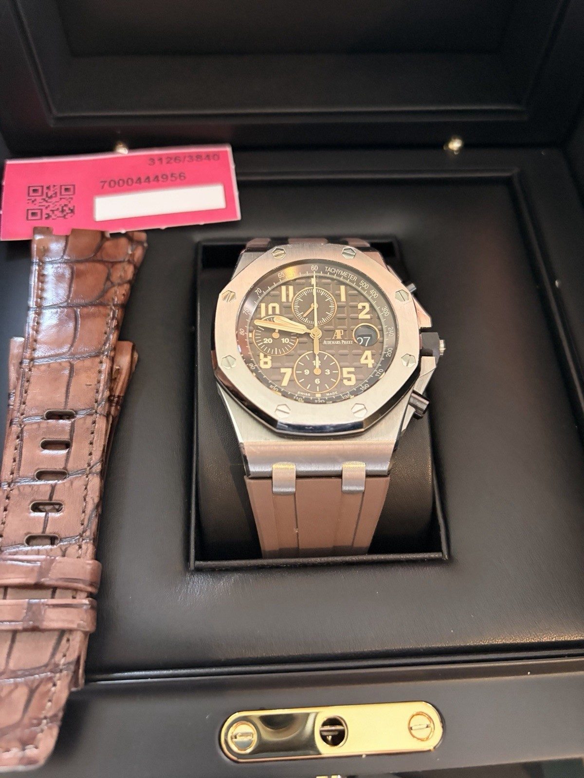 Audemars Piguet Royal Oak Offshore Brown Dial Chrono Date Tachy Box Papers