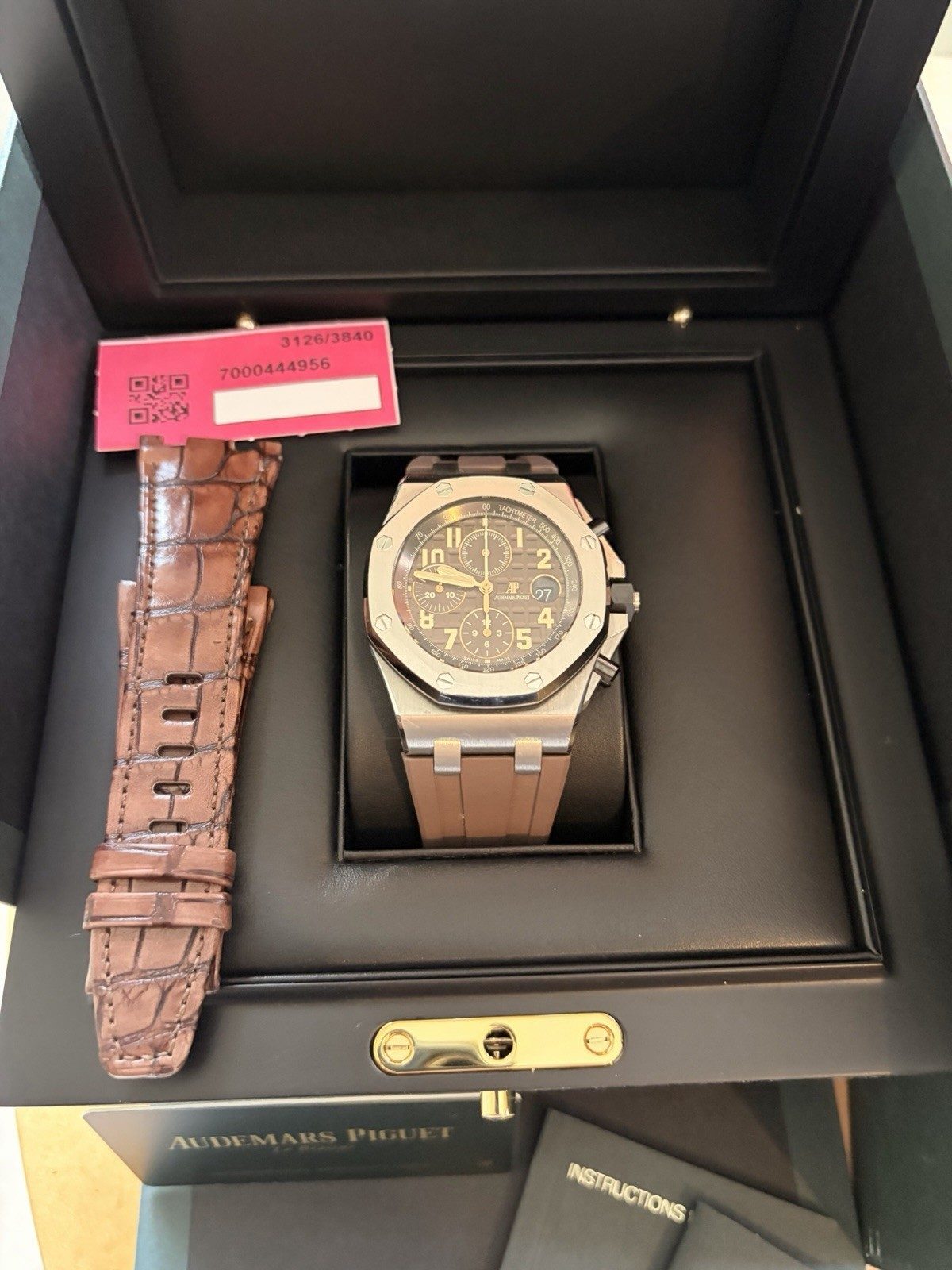Audemars Piguet Royal Oak Offshore Brown Dial Chrono Date Tachy Box Papers