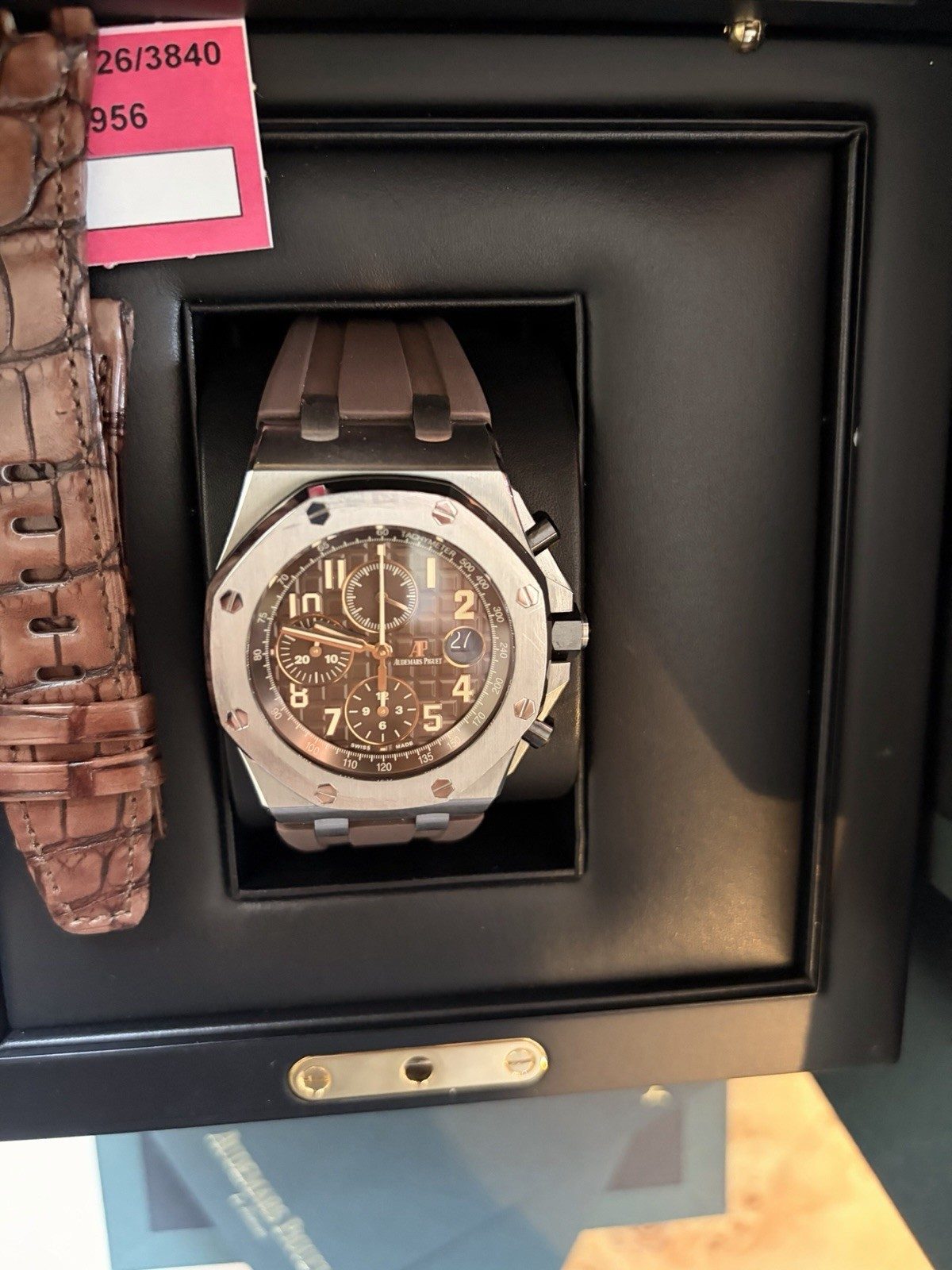 Audemars Piguet Royal Oak Offshore Brown Dial Chrono Date Tachy Box Papers