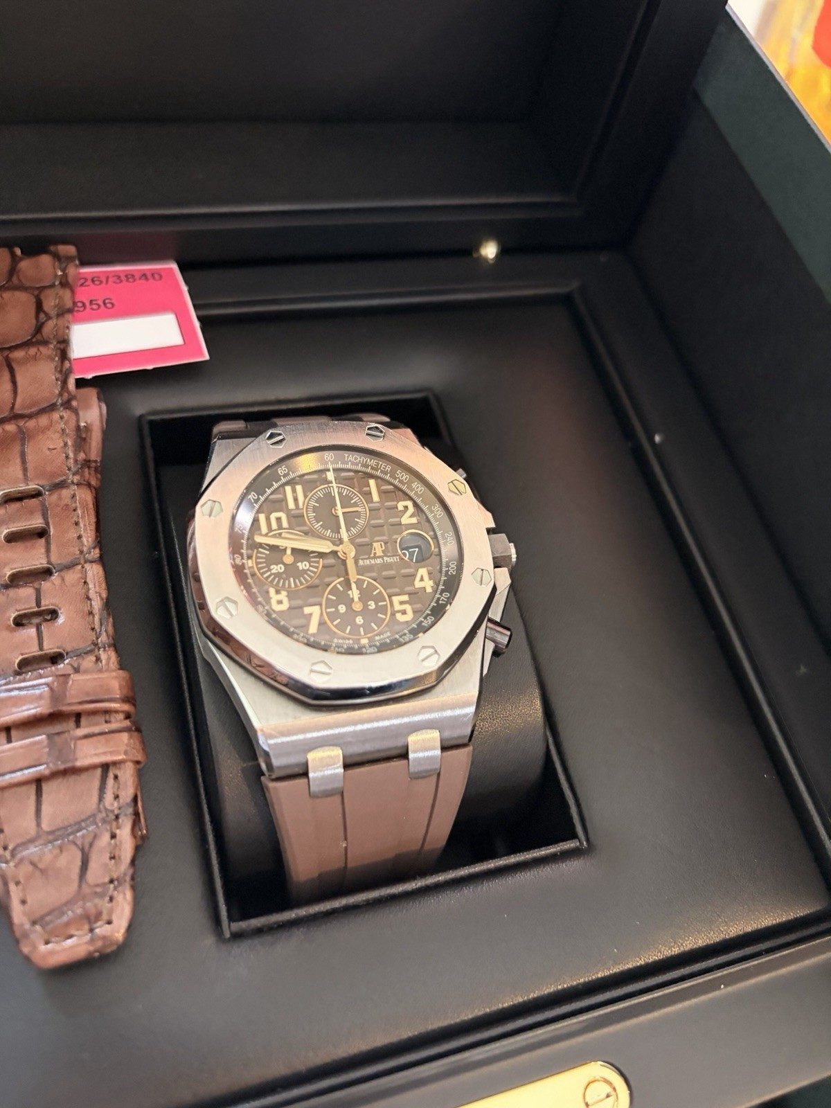 Audemars Piguet Royal Oak Offshore Brown Dial Chrono Date Tachy Box Papers