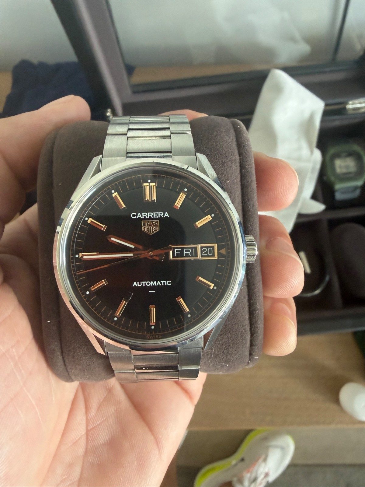 TAG Heuer NEW! TAG Heuer Carrera Day-Date Automatic 41 mm Steel WDA2111.BA0043 Watch B+P