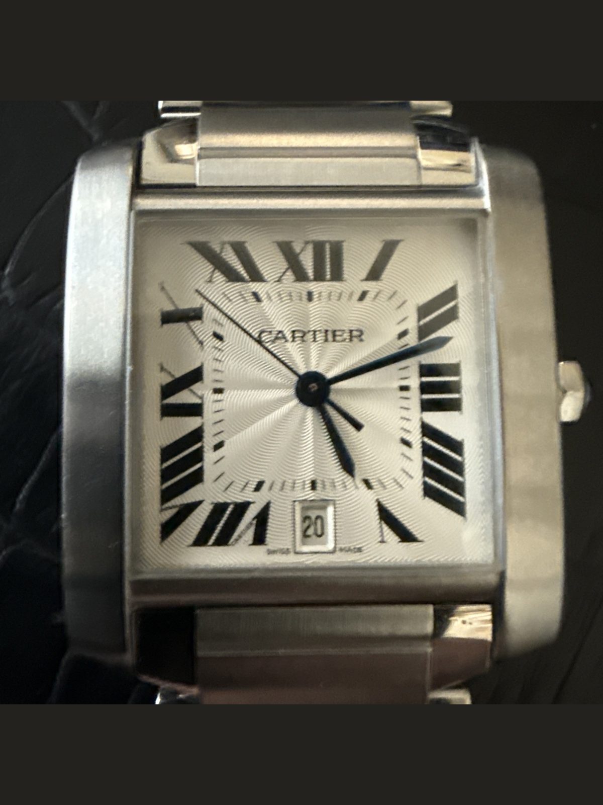 Cartier Tank Francaise 2302 Auto SS 28mm fits 7 1/2” wrist Naked